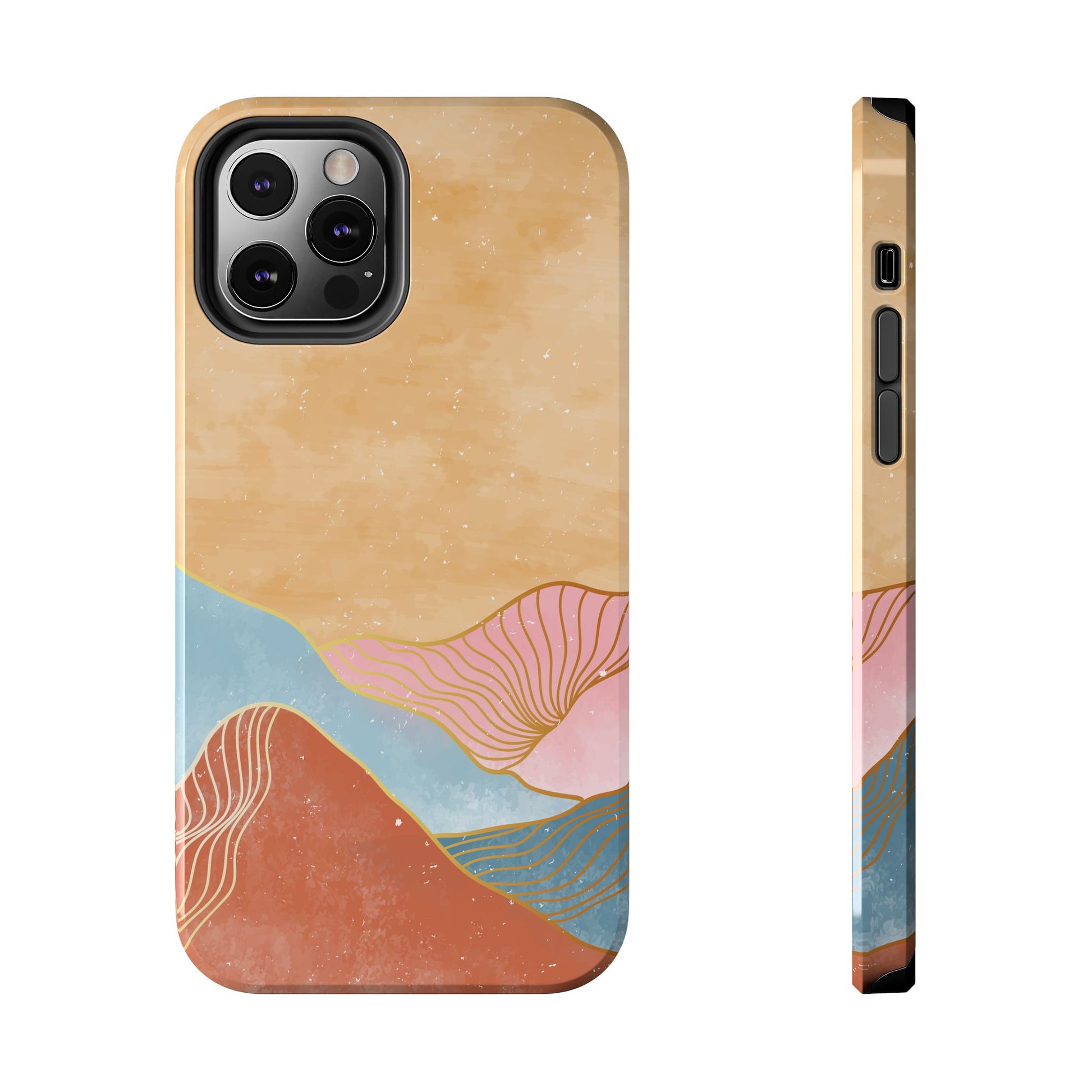 Golden Horizon Abstract Mountain Phone Case