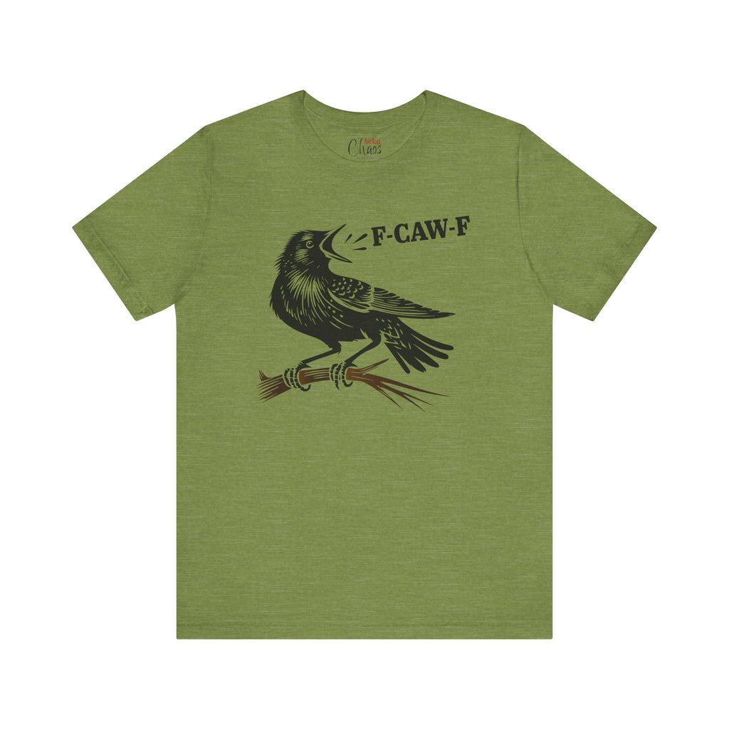 F-CAW-F Crow on Branch Funny Edgy Bird Shirt