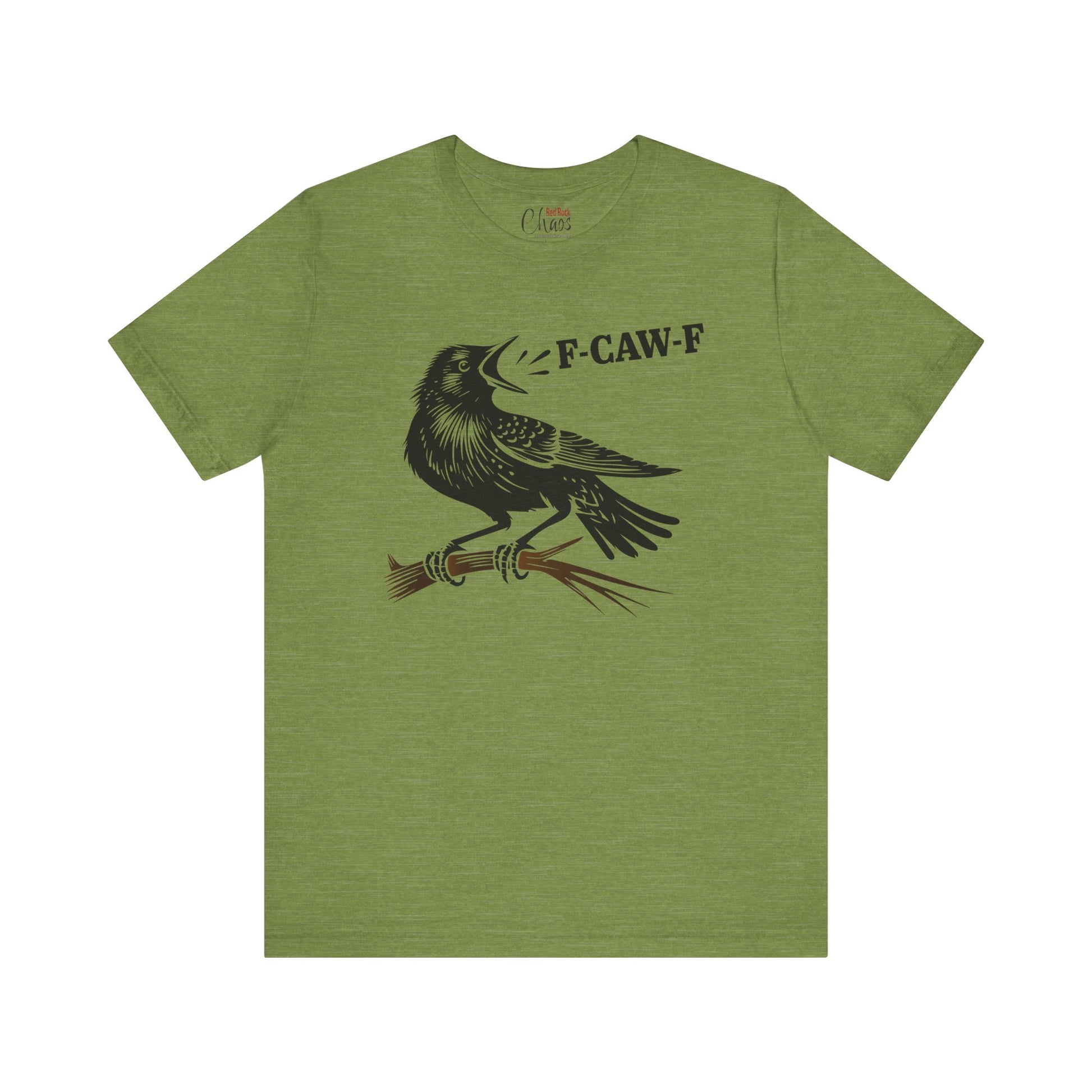 F-CAW-F Crow on Branch Funny Edgy Bird Shirt