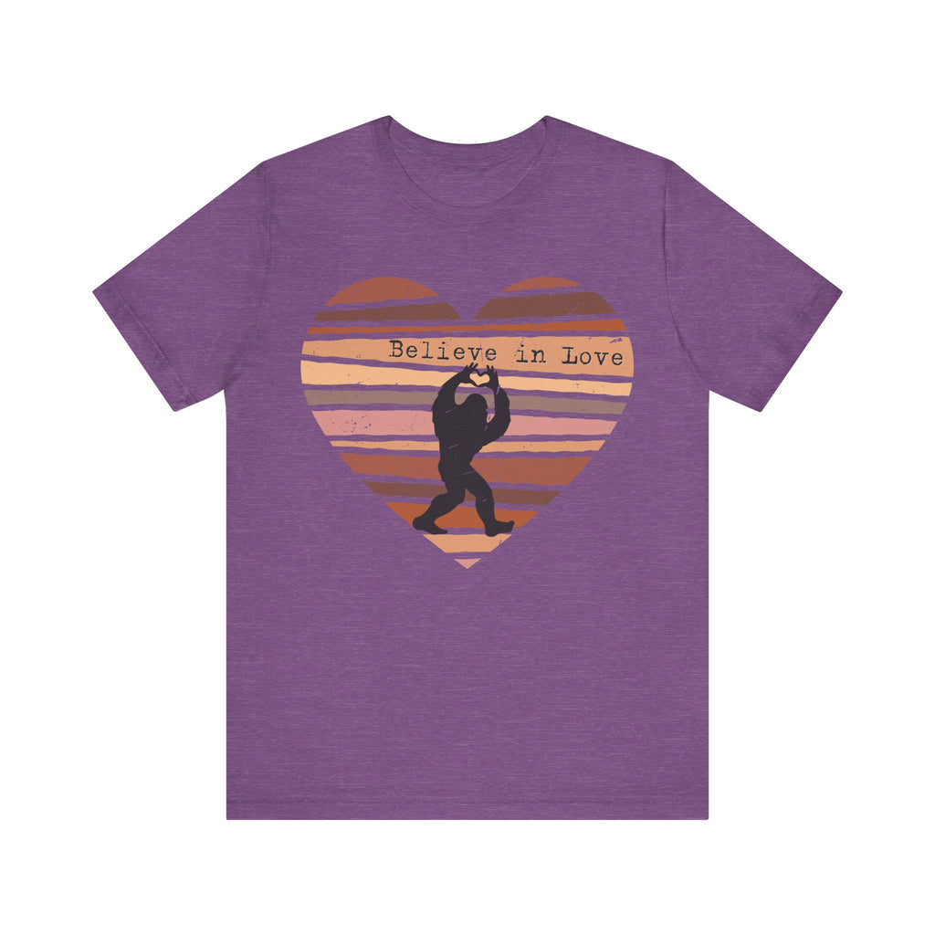 Believe in Love Bigfoot Retro Heart