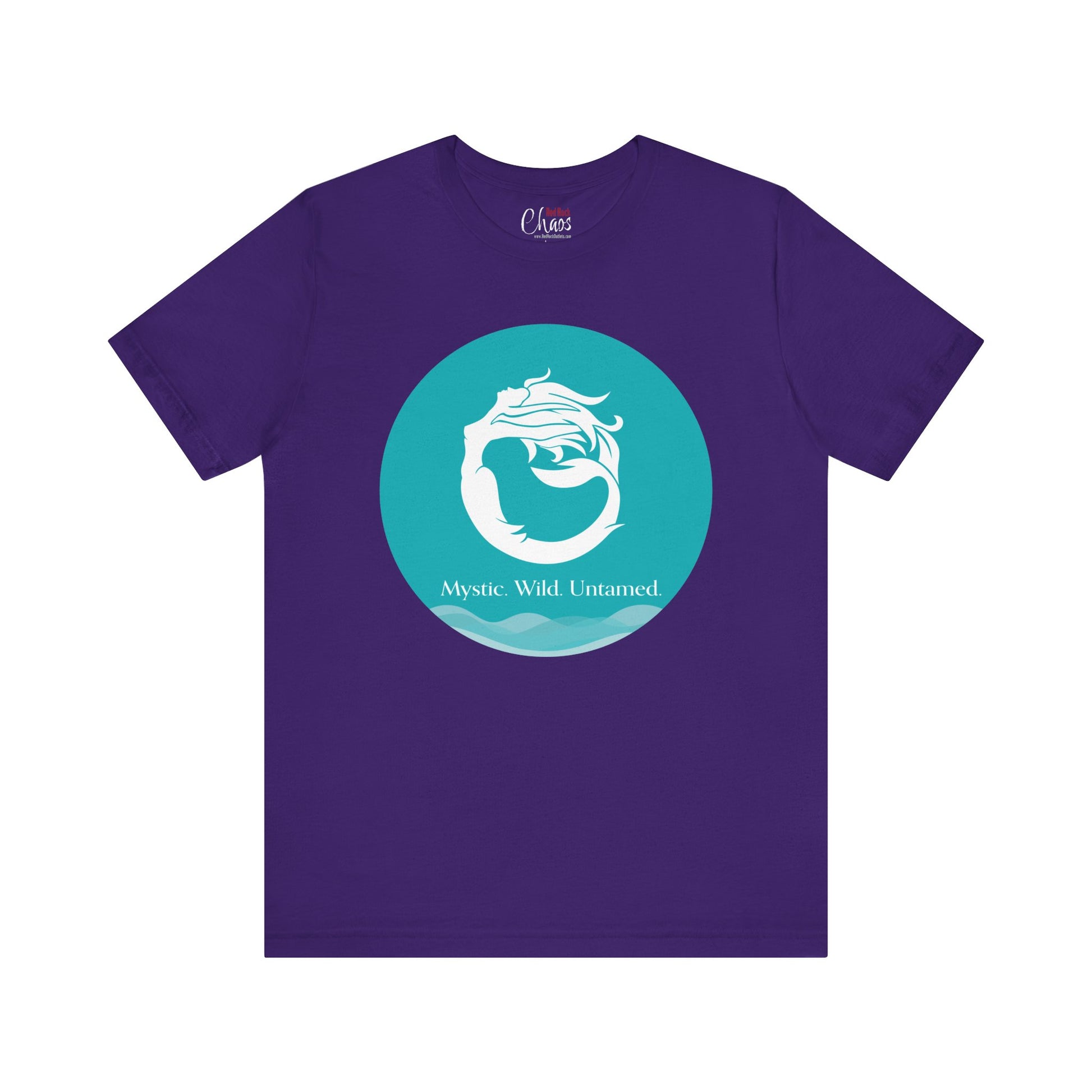 Mystic Wild Untamed Mermaid Circle Tee – Minimalist Ocean Waves Design