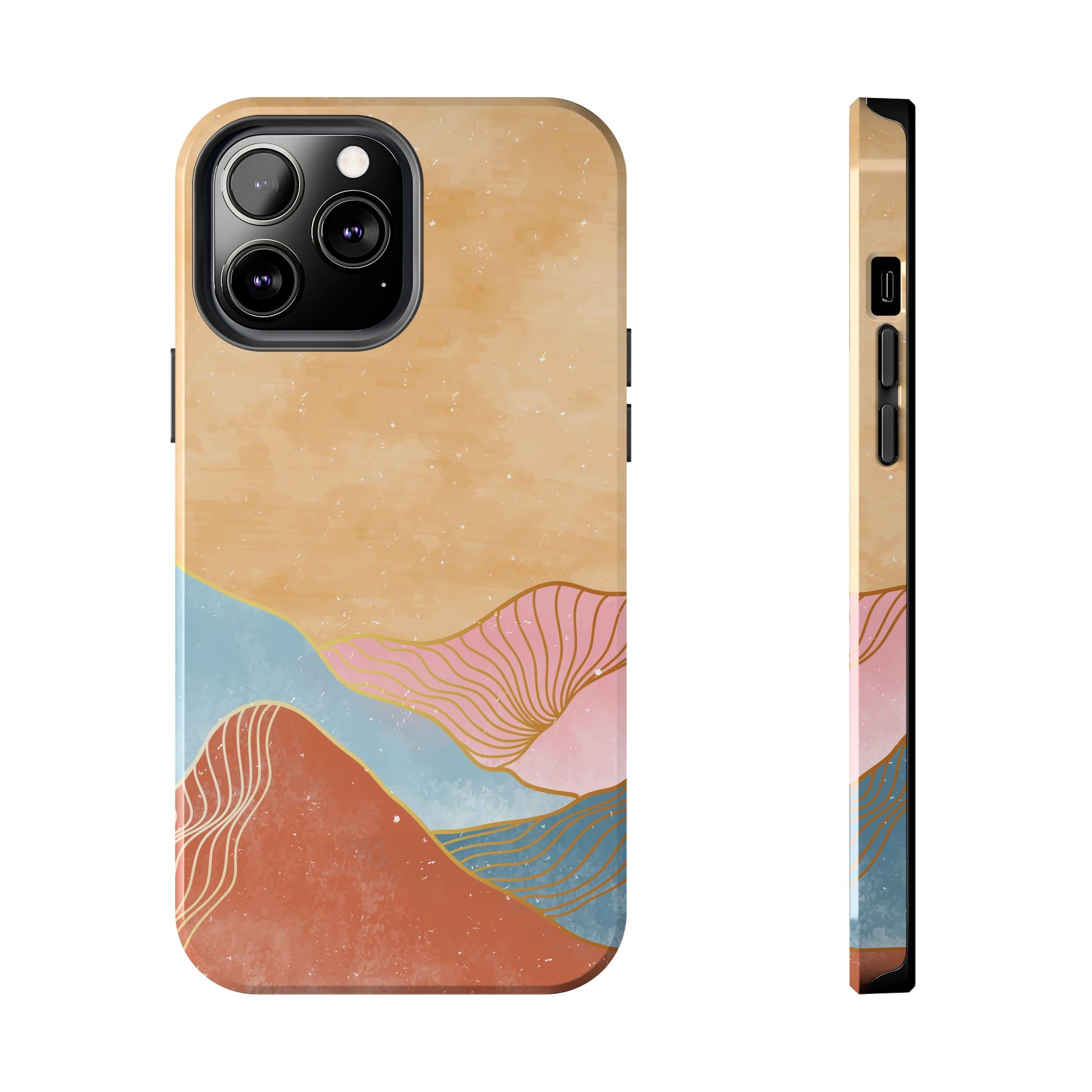 Golden Horizon Abstract Mountain Phone Case