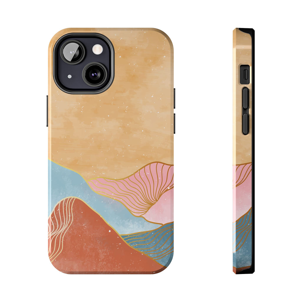 Golden Horizon Abstract Mountain Phone Case