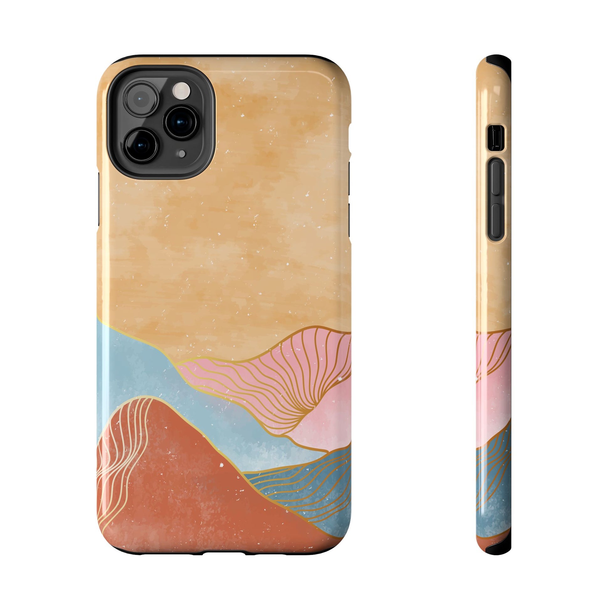 Golden Horizon Abstract Mountain Phone Case