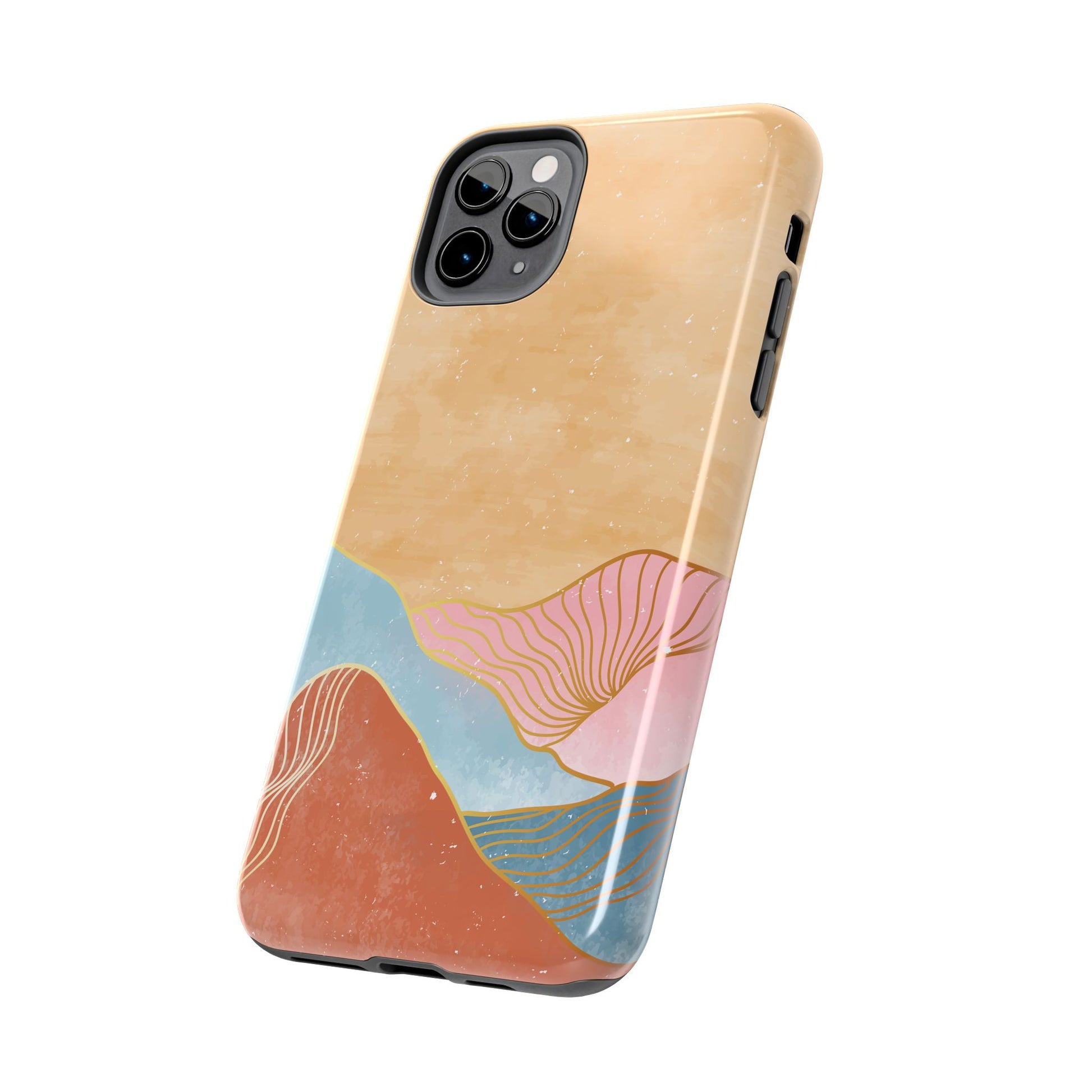 Golden Horizon Abstract Mountain Phone Case