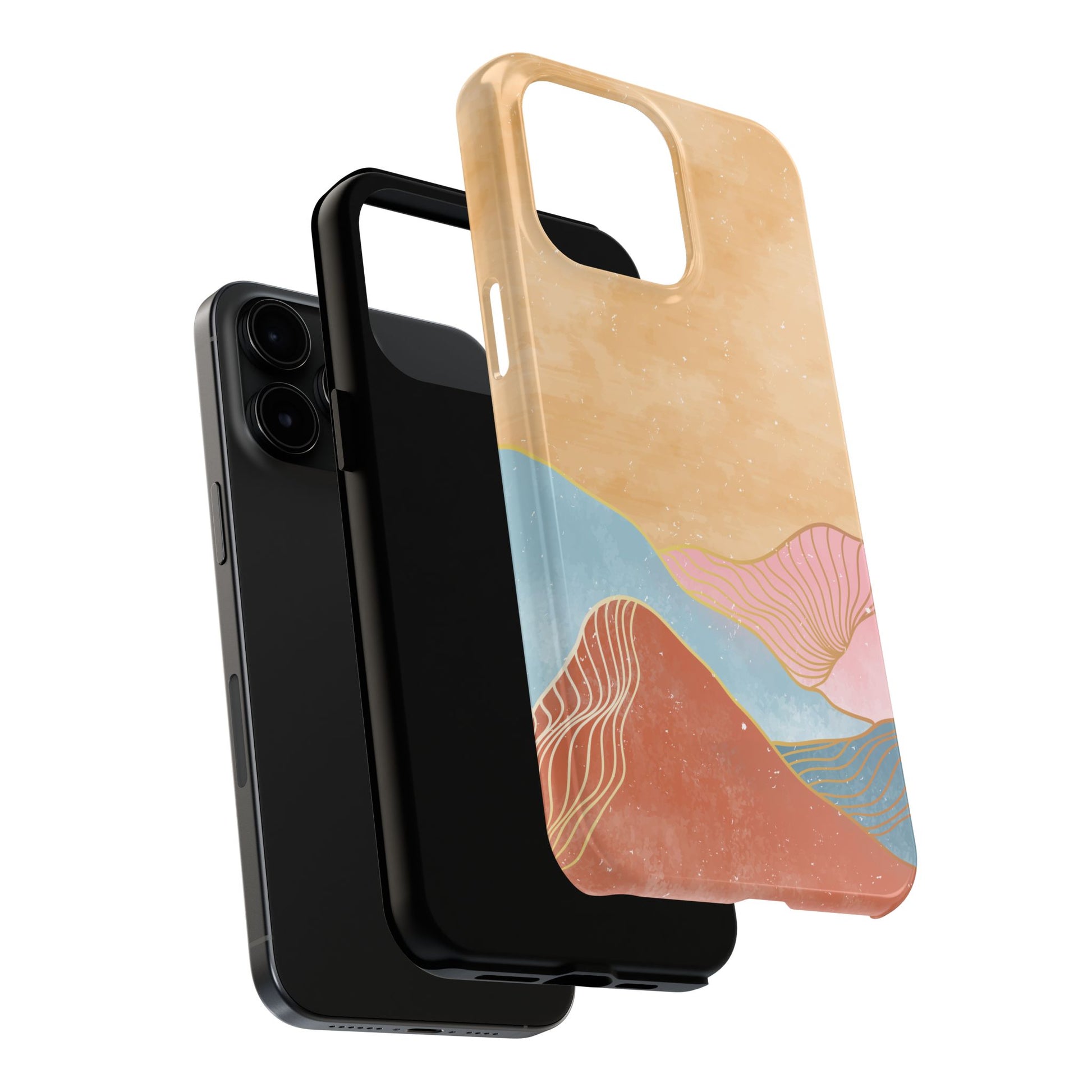 Golden Horizon Abstract Mountain Phone Case