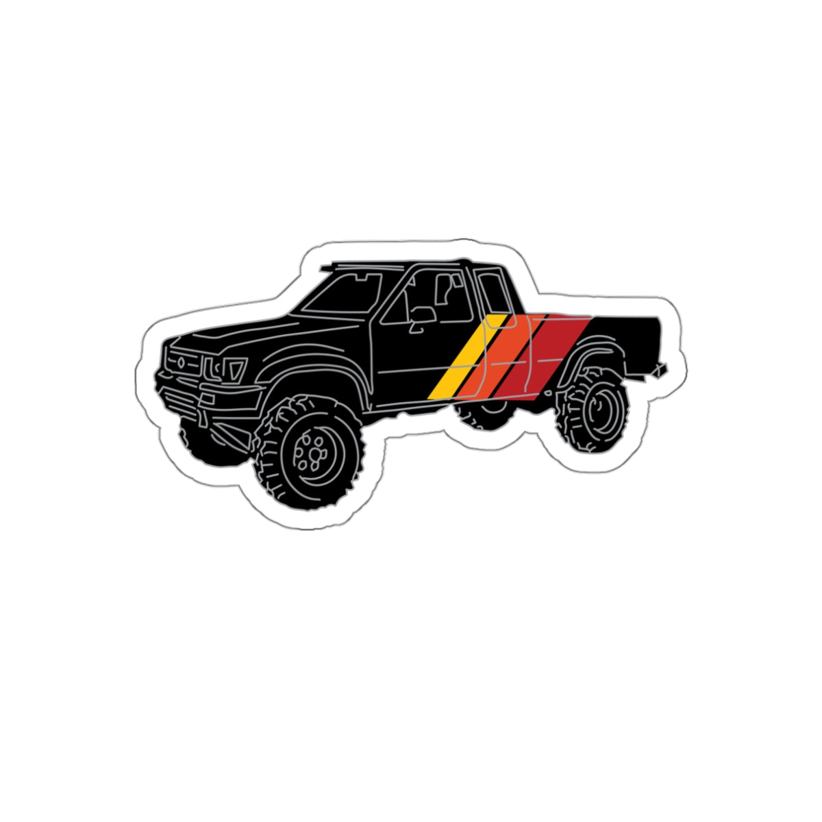Retro Black Toyota Truck Die-Cut Stickers