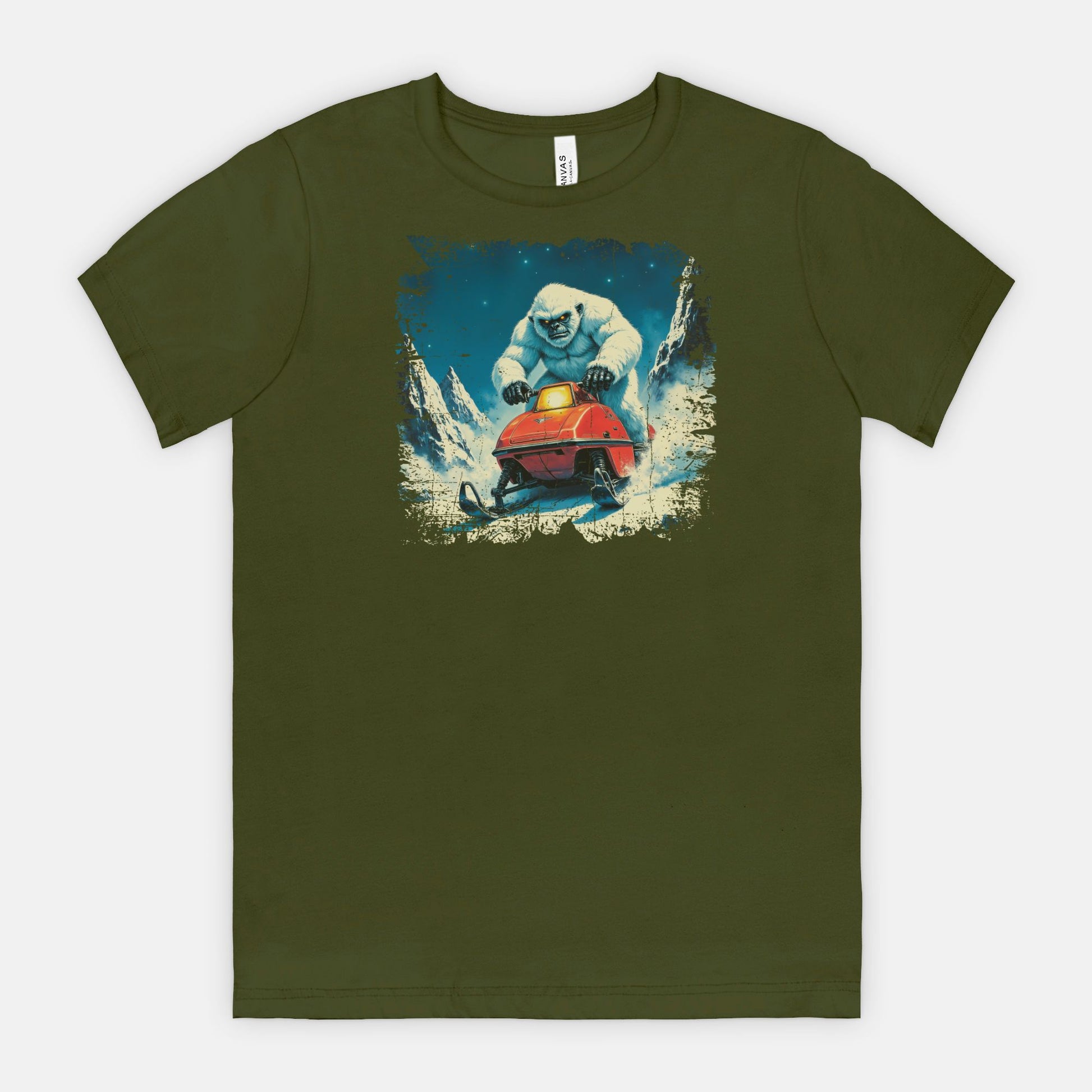 Yeti on Snowmobile T-Shirt