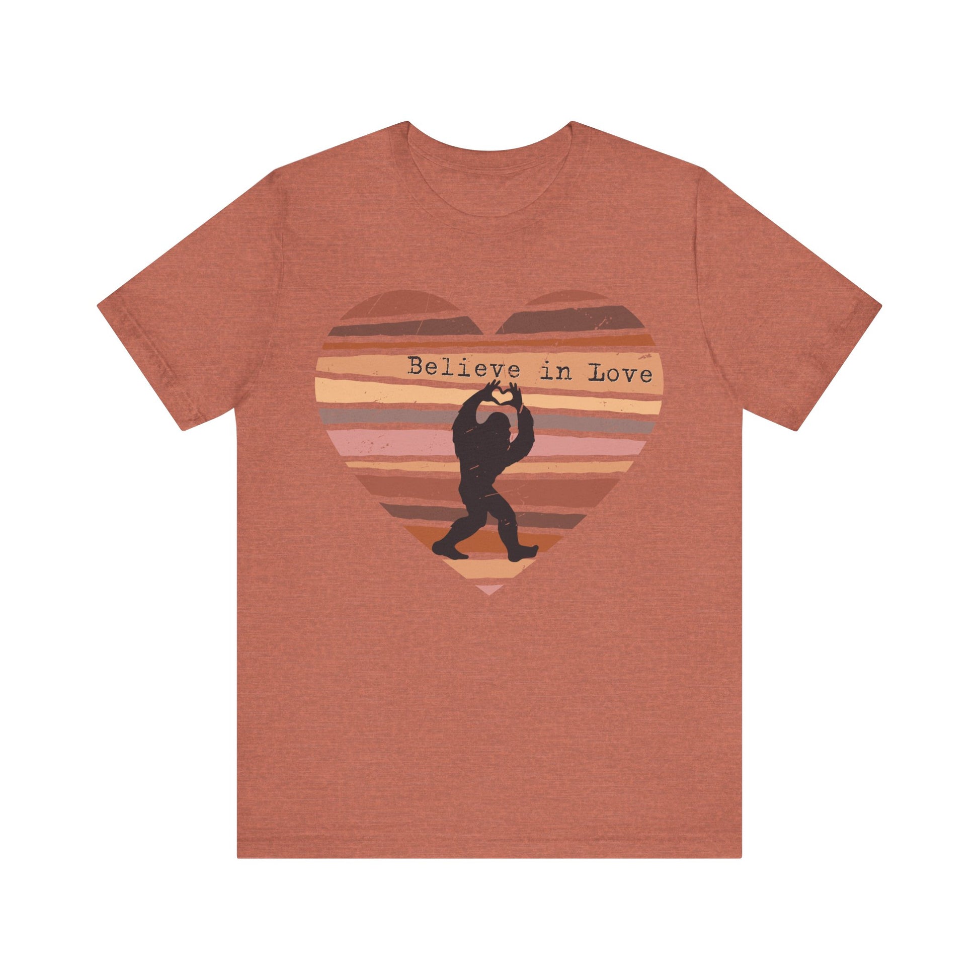 Believe in Love Bigfoot Retro Heart