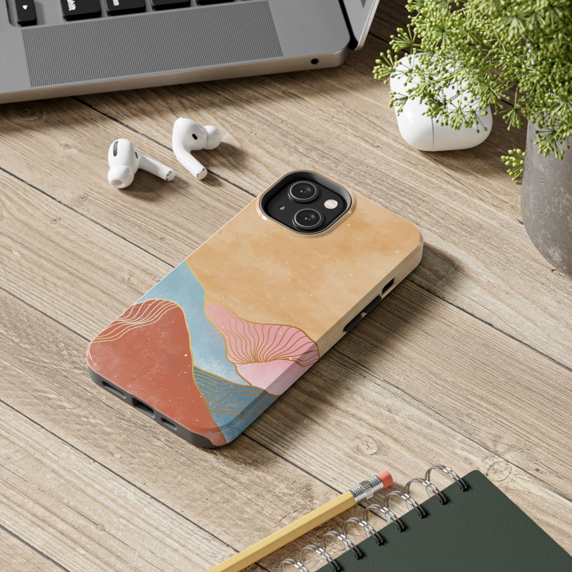 Golden Horizon Abstract Mountain Phone Case