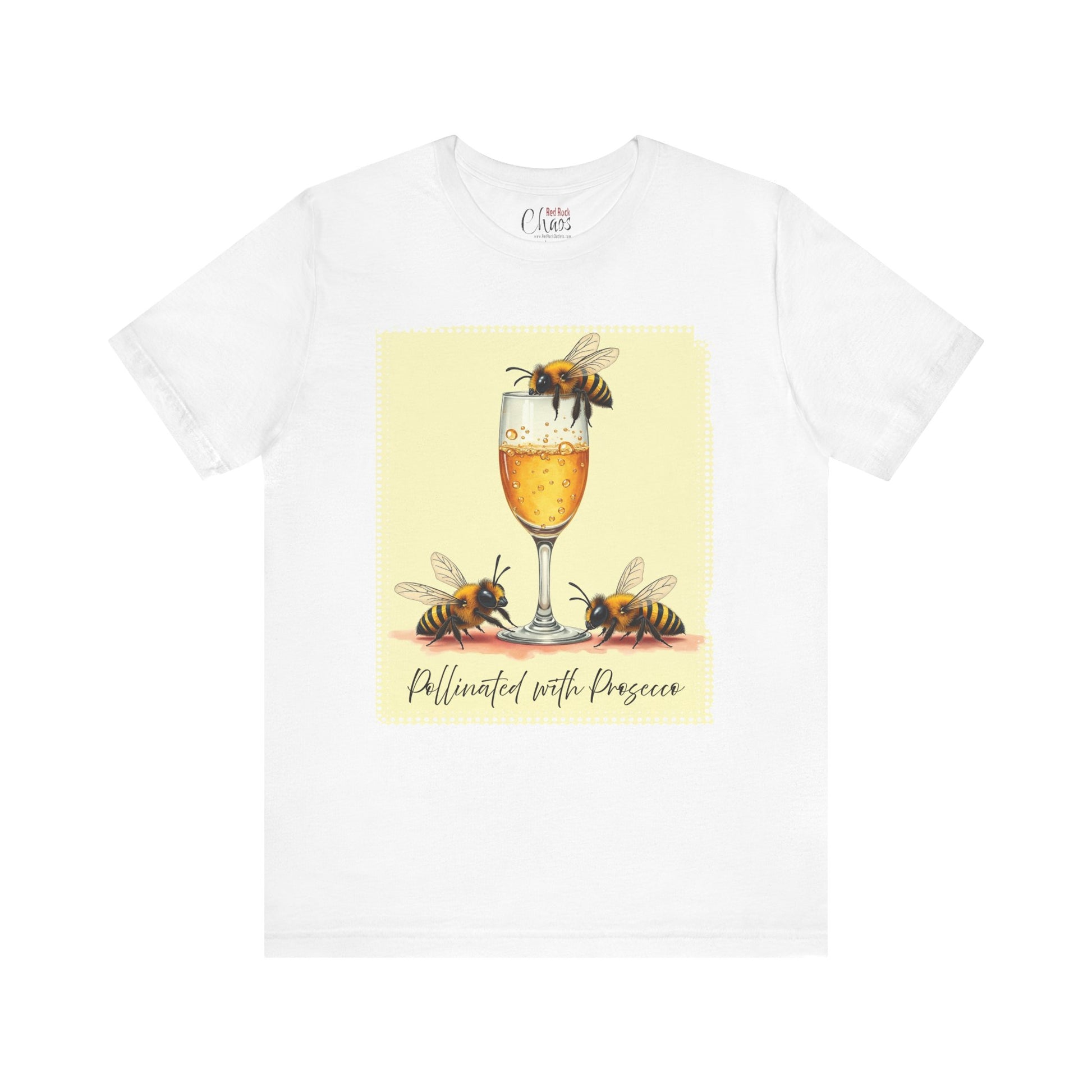 Pollinated with Prosecco – Cute Funny Bee Pun Tee