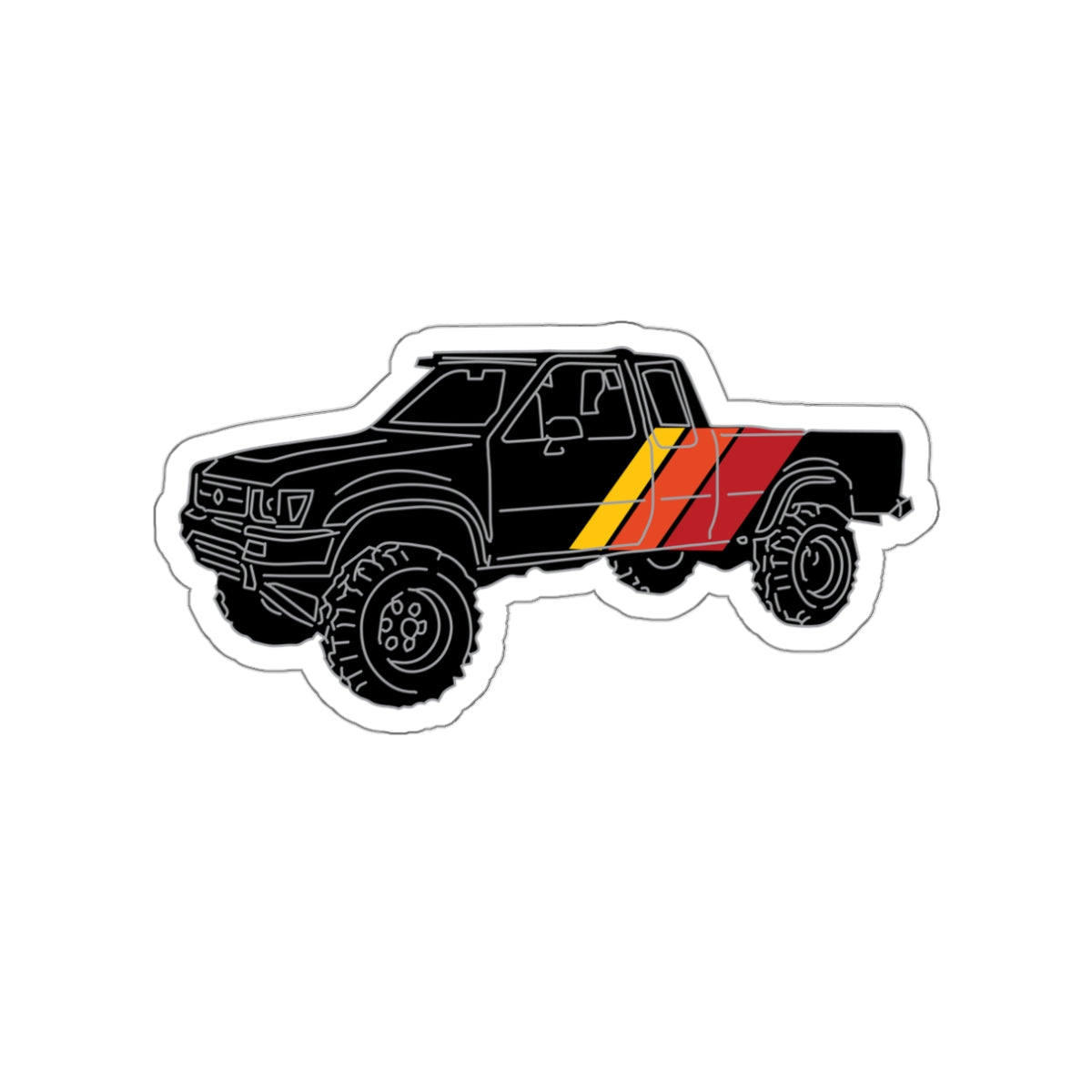 Retro Black Toyota Truck Die-Cut Stickers