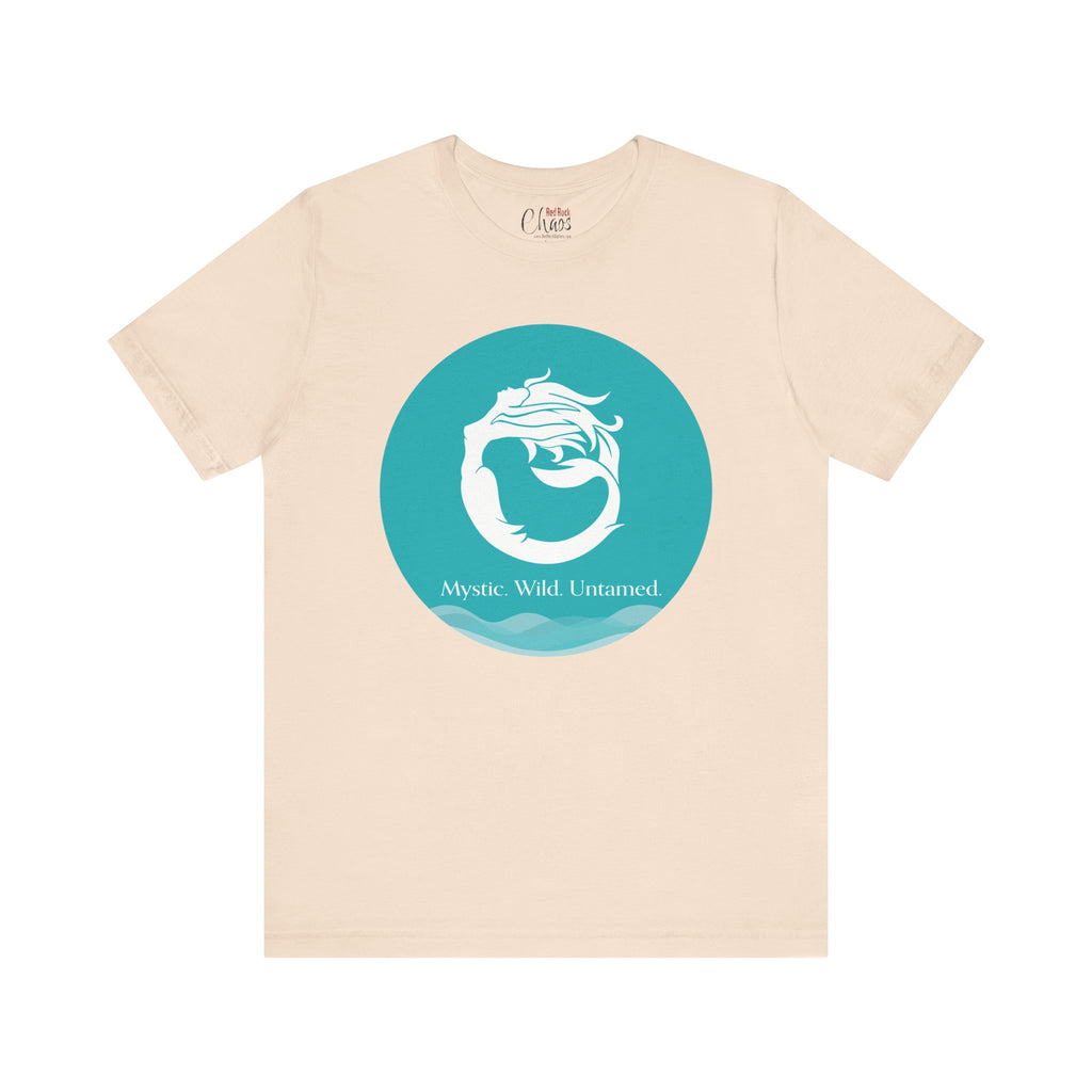 Mystic Wild Untamed Mermaid Circle Tee – Minimalist Ocean Waves Design