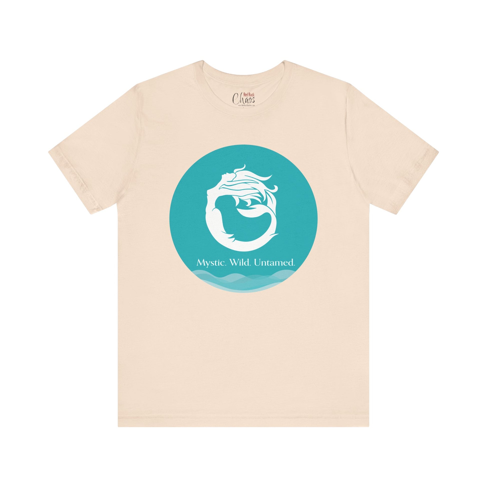 Mystic Wild Untamed Mermaid Circle Tee – Minimalist Ocean Waves Design