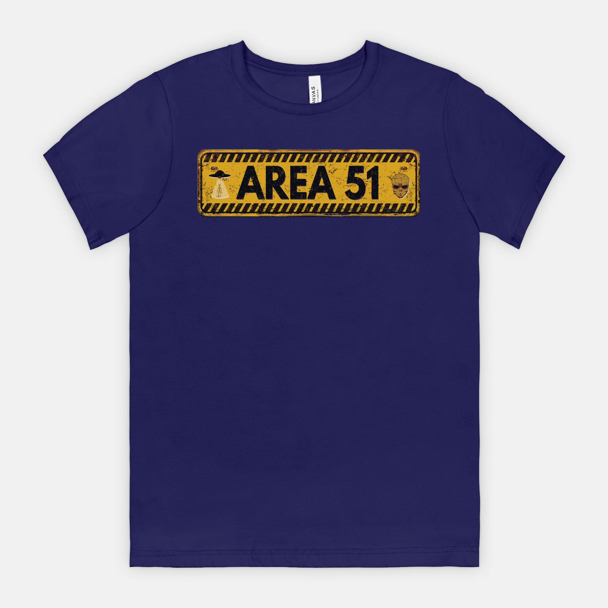 Area 51 Distressed Alien Sign Graphic Tee – Vintage Sci-Fi UFO Shirt