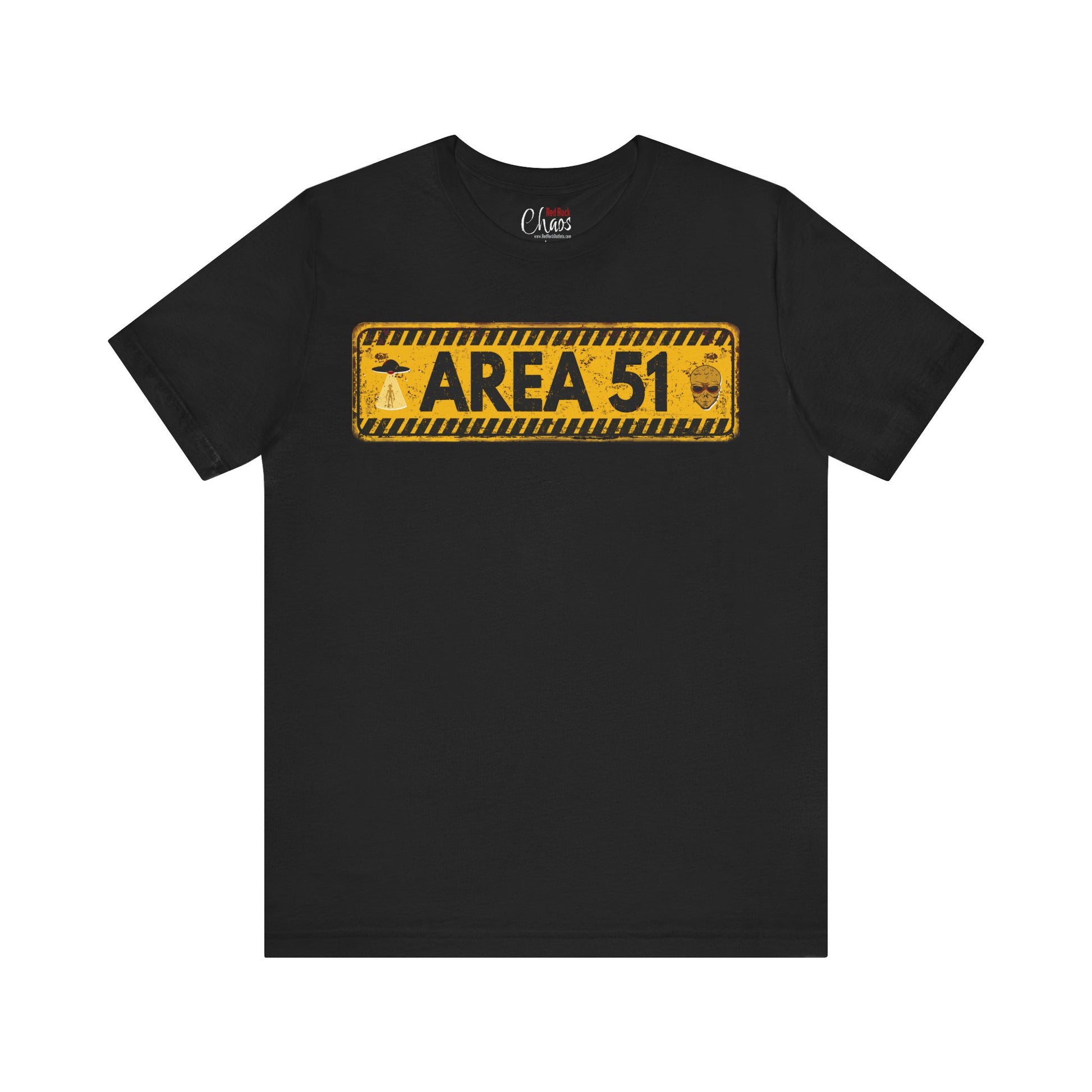Area 51 Distressed Alien Sign Graphic Tee – Vintage Sci-Fi UFO Shirt