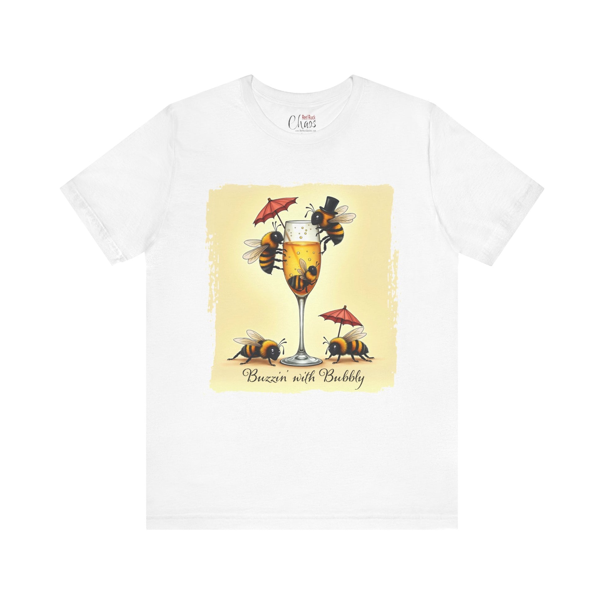 Buzzin’ with Bubbly – Funny Bee Champagne Shirt