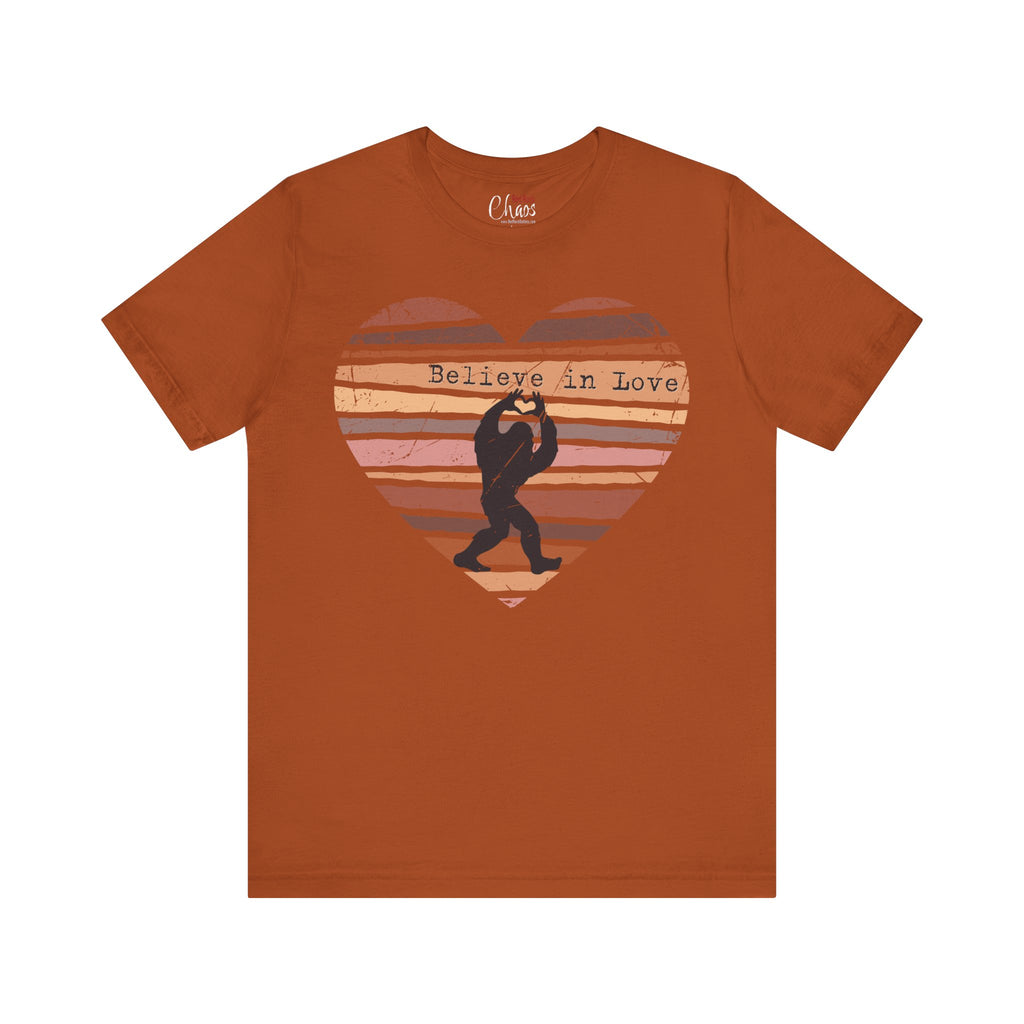 Believe in Love Bigfoot Retro Heart
