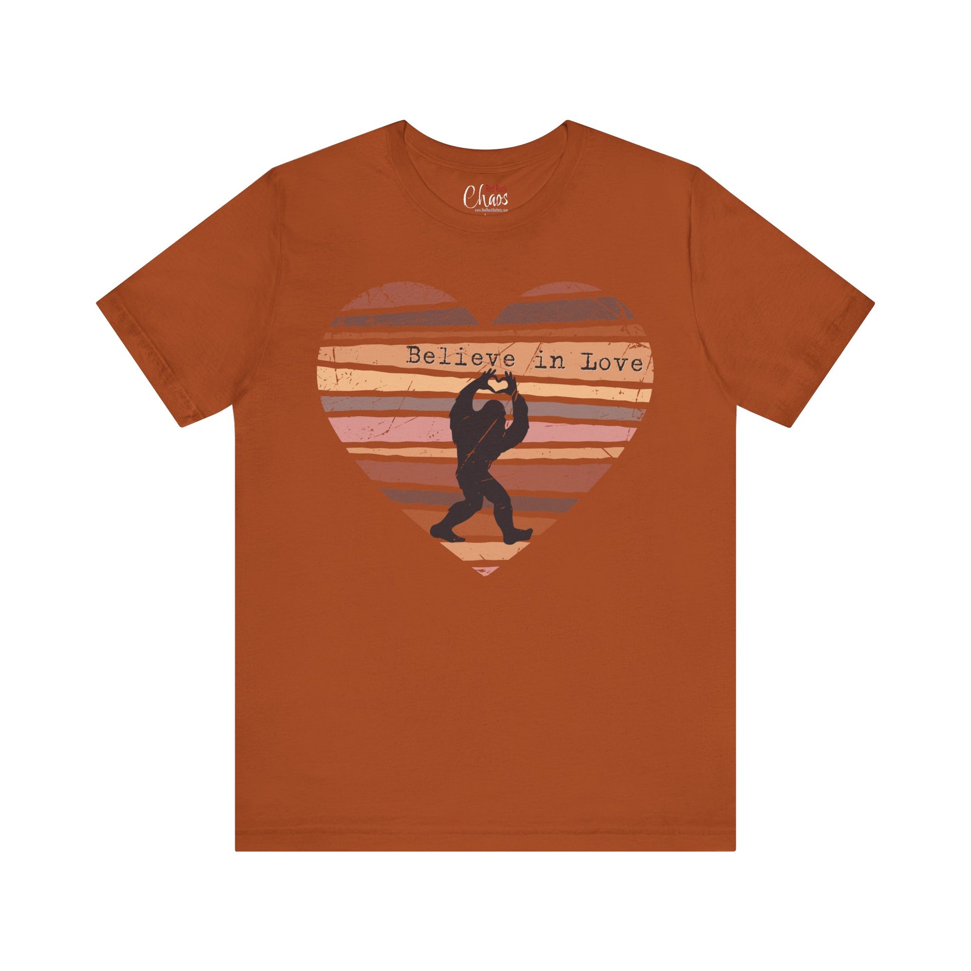 Believe in Love Bigfoot Retro Heart