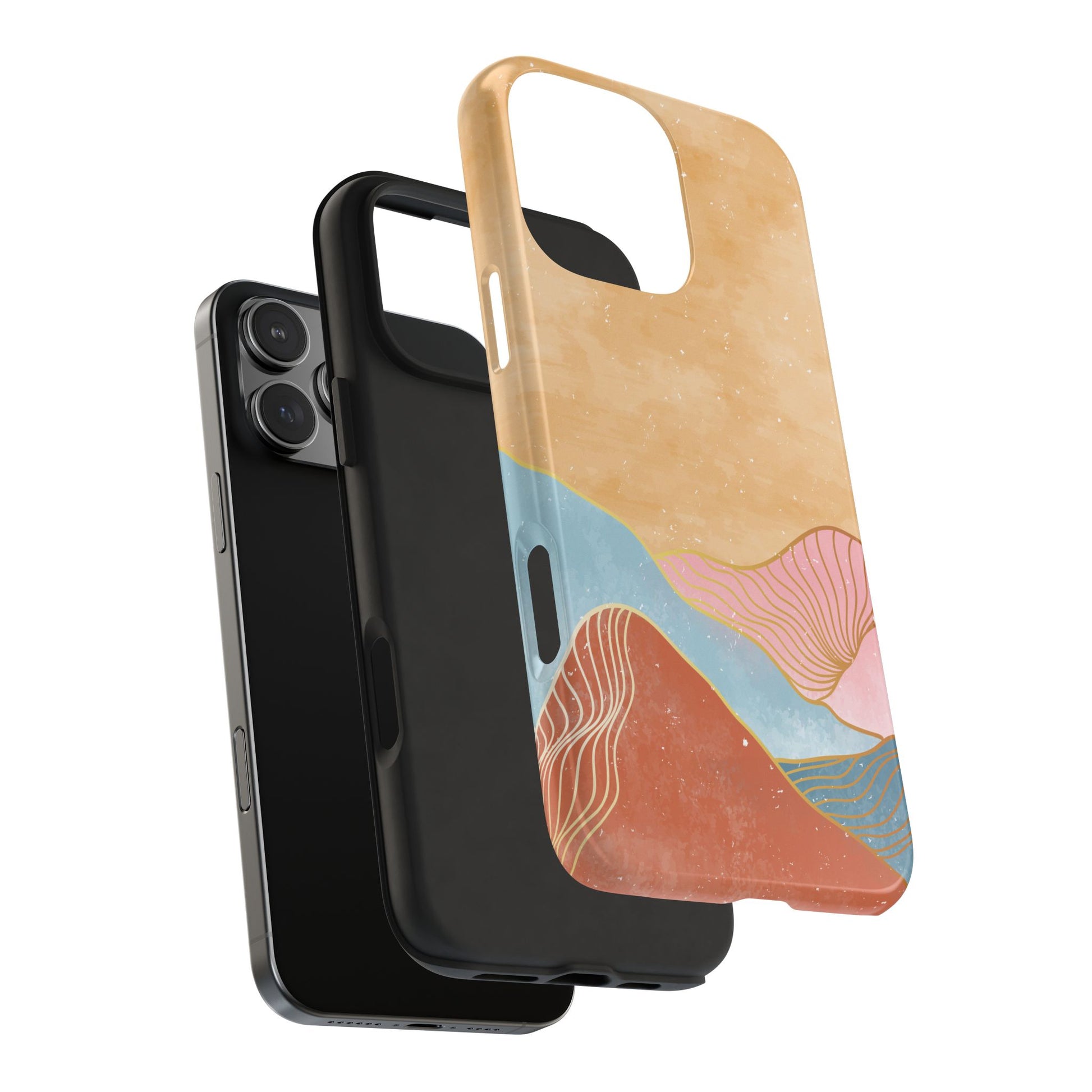 Golden Horizon Abstract Mountain Phone Case
