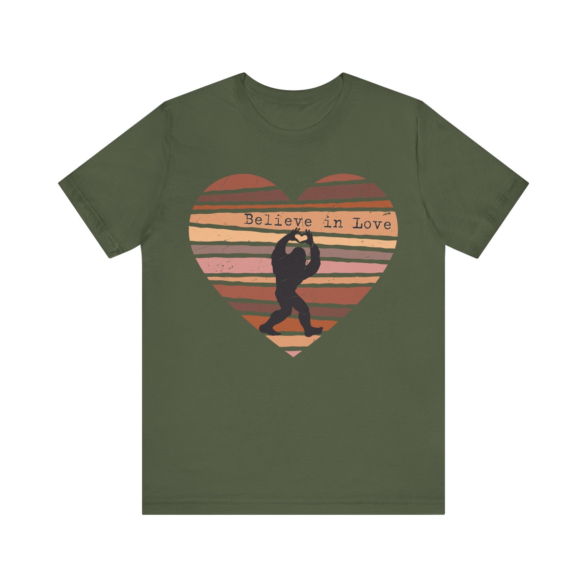 Believe in Love Bigfoot Retro Heart