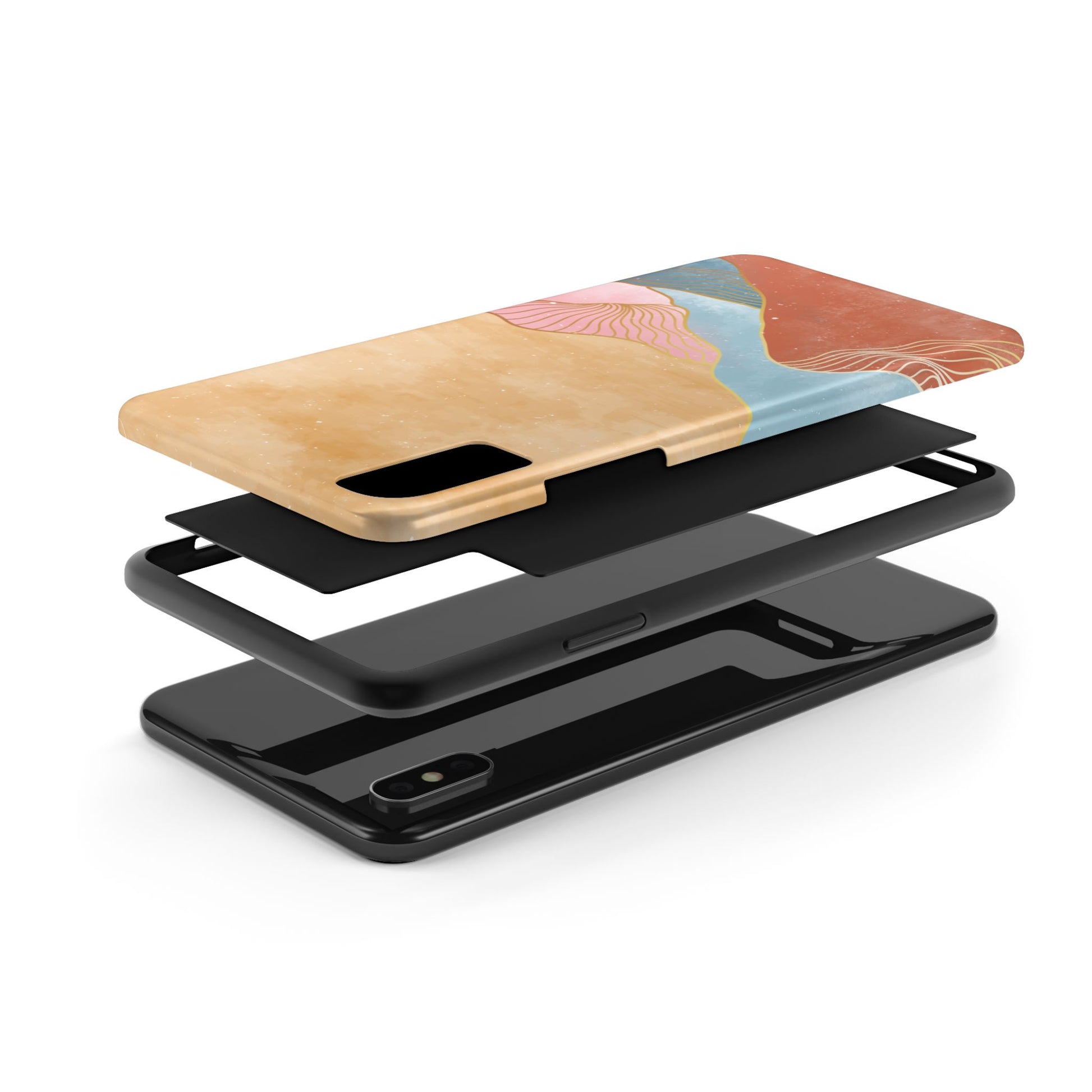 Golden Horizon Abstract Mountain Phone Case