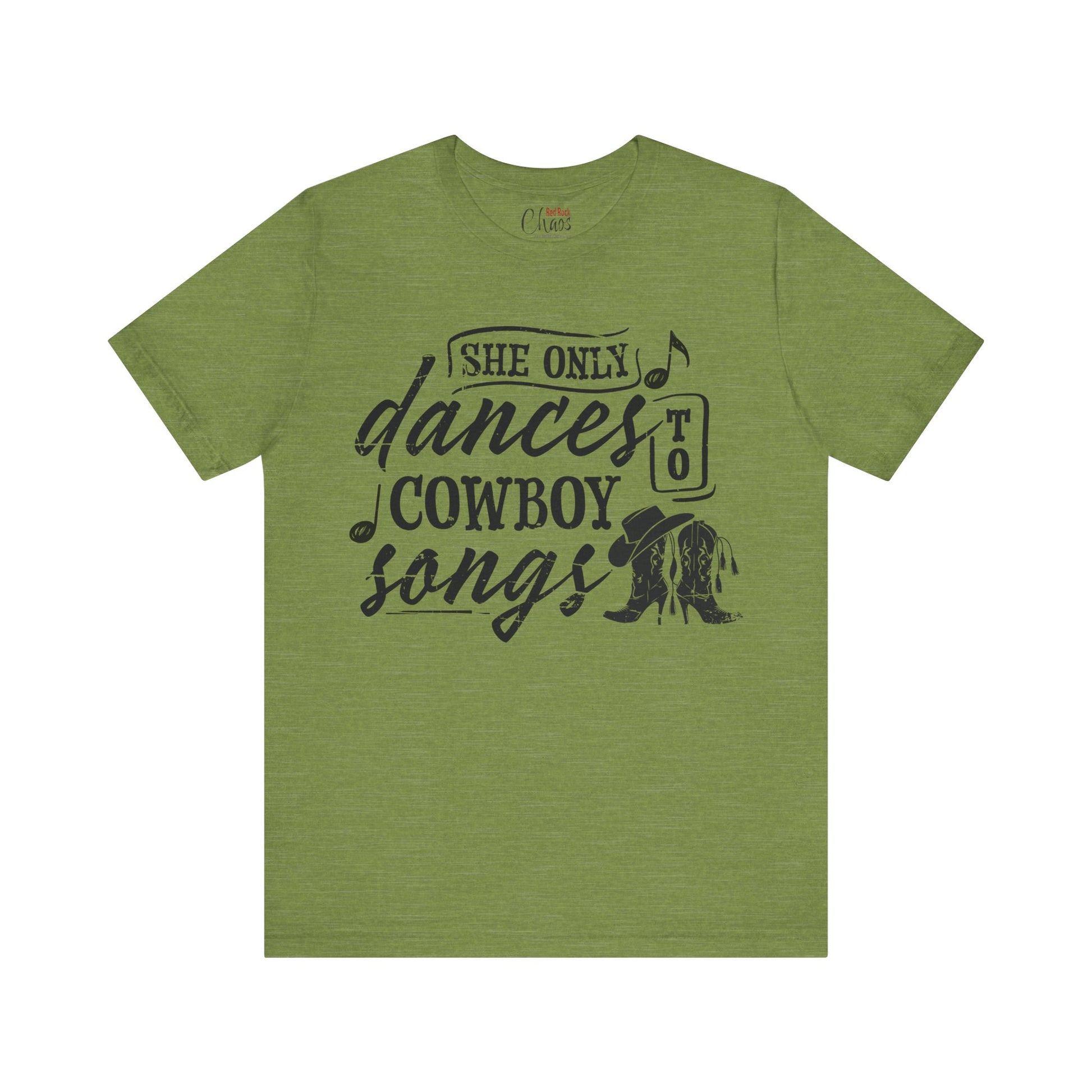 She Only Dances to Cowboy Songs – Western Graphic Tee for Country Music Lovers
