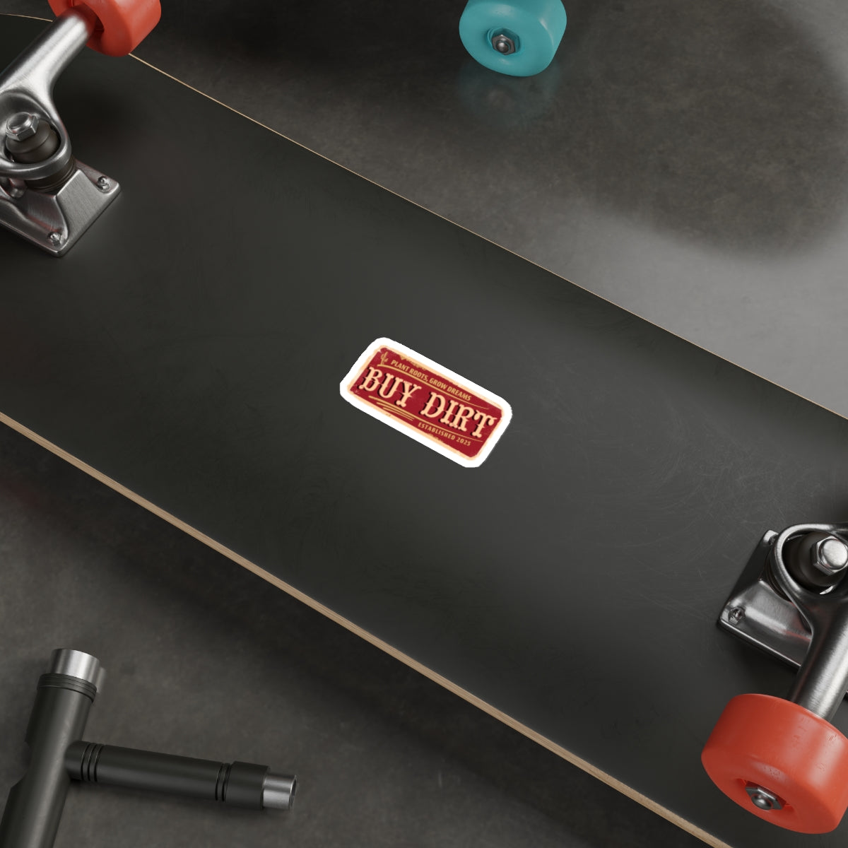 Buy Dirt Sticker — Western Typography with “Plant Roots, Grow Dreams”
