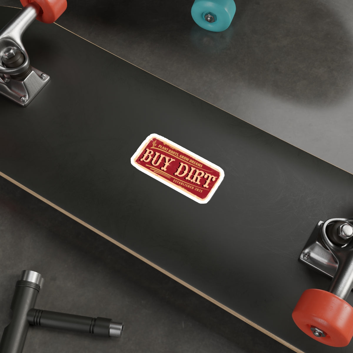 Buy Dirt Sticker — Western Typography with “Plant Roots, Grow Dreams”