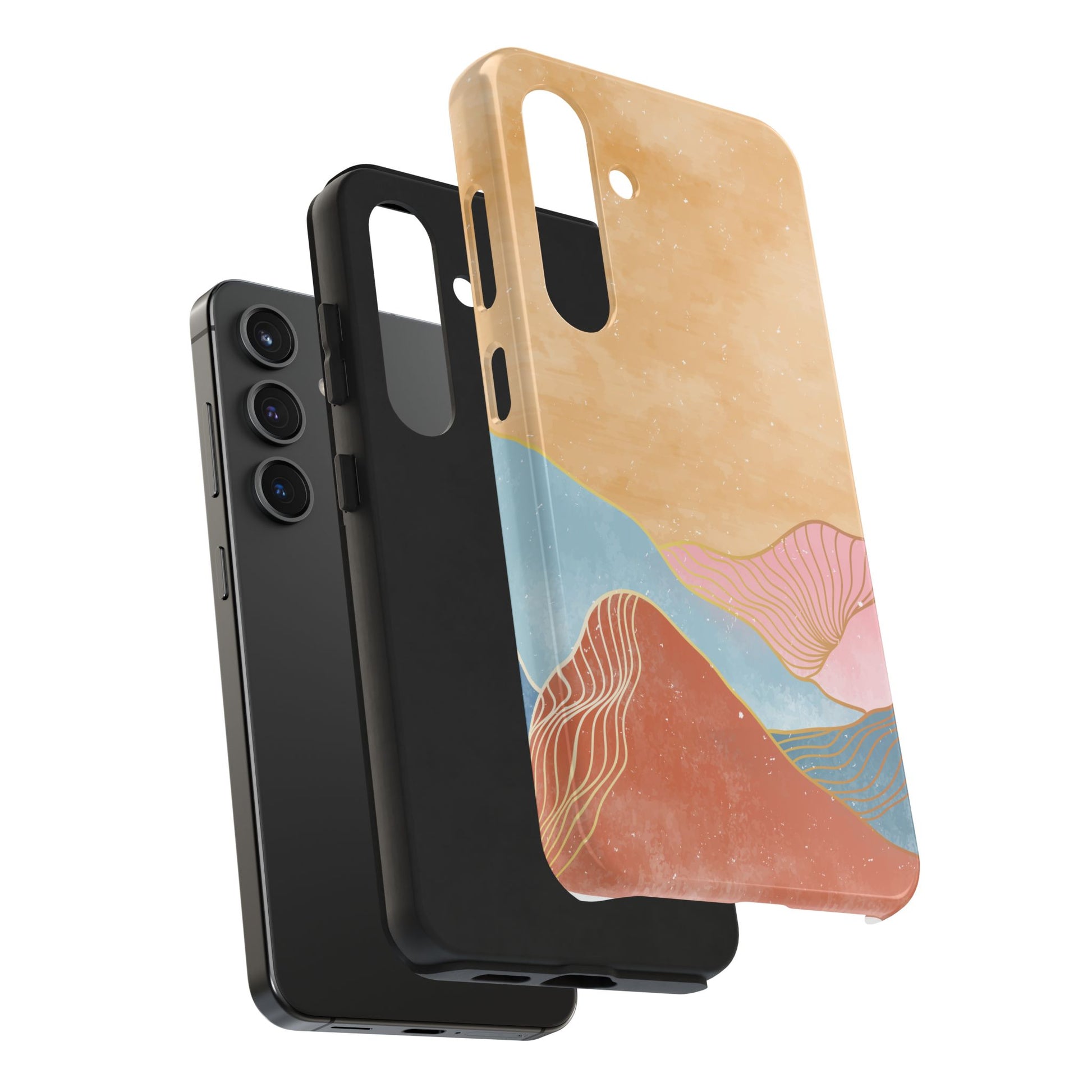 Golden Horizon Abstract Mountain Phone Case