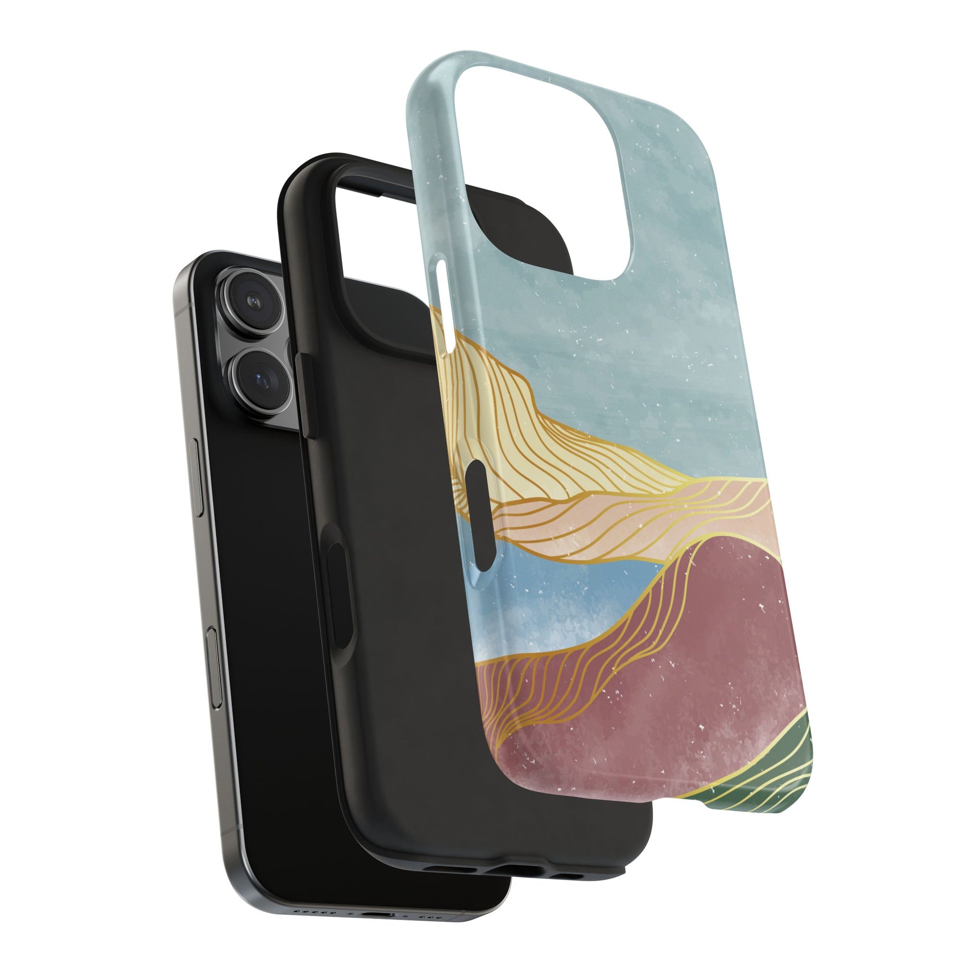 Abstract Mountain Blue Skies scene Phone Case