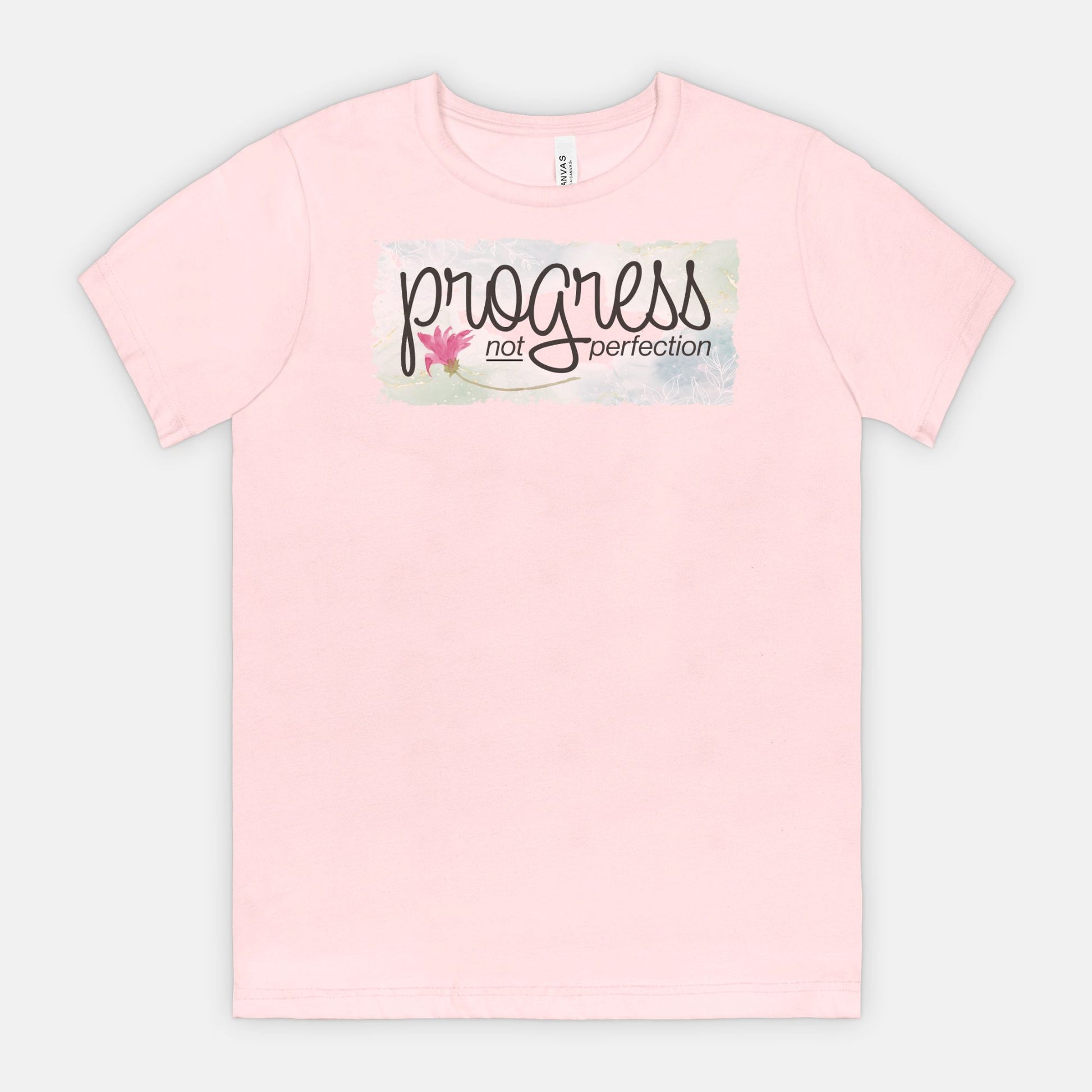 Progress Not Perfection – Soft Floral Motivational Tee