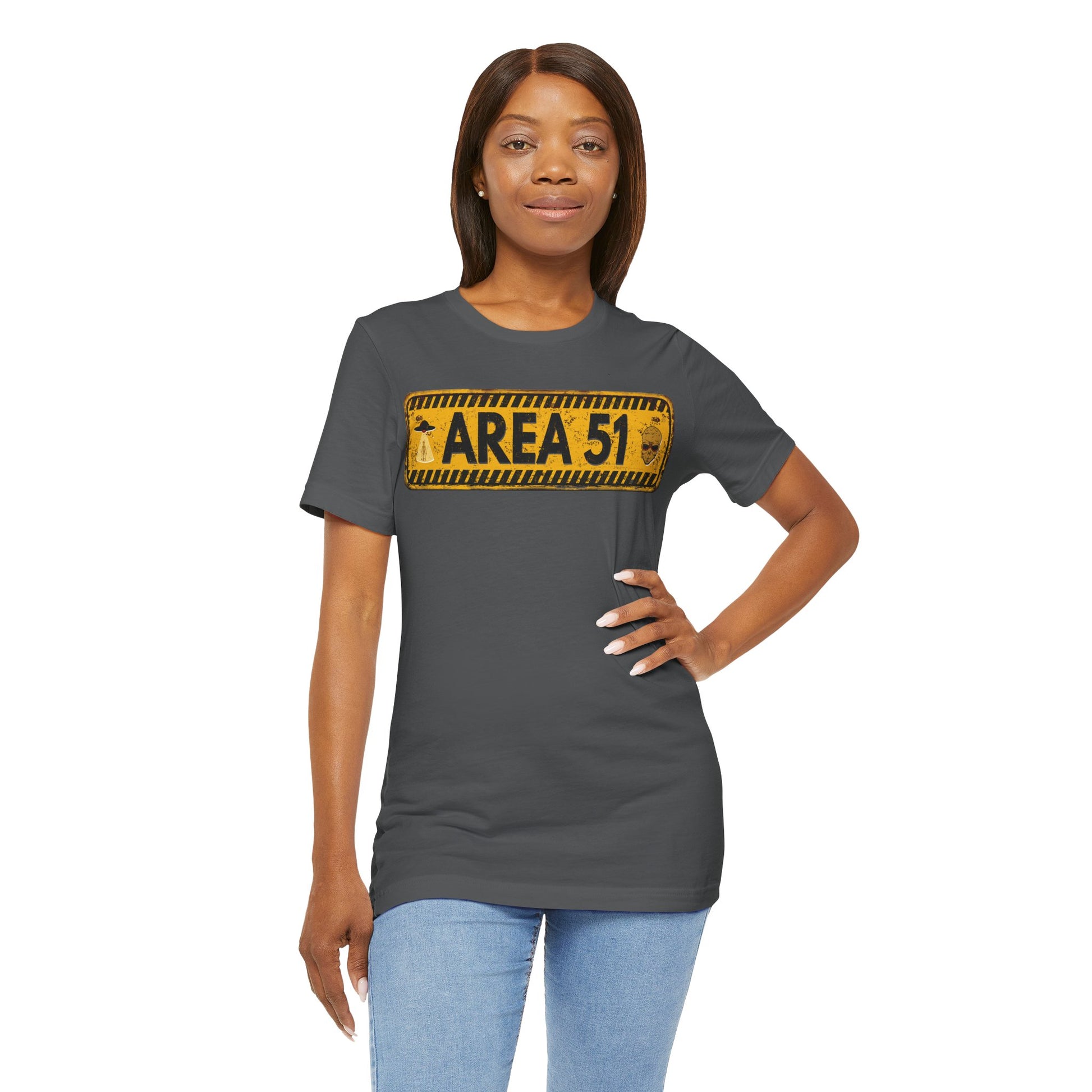 Area 51 Distressed Alien Sign Graphic Tee – Vintage Sci-Fi UFO Shirt