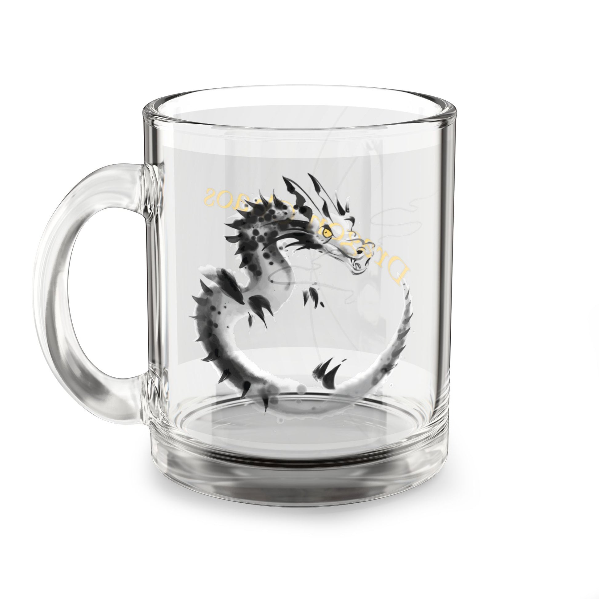 Chaos Dragon Glass Coffee Mug – Ink Brush Dragon Art