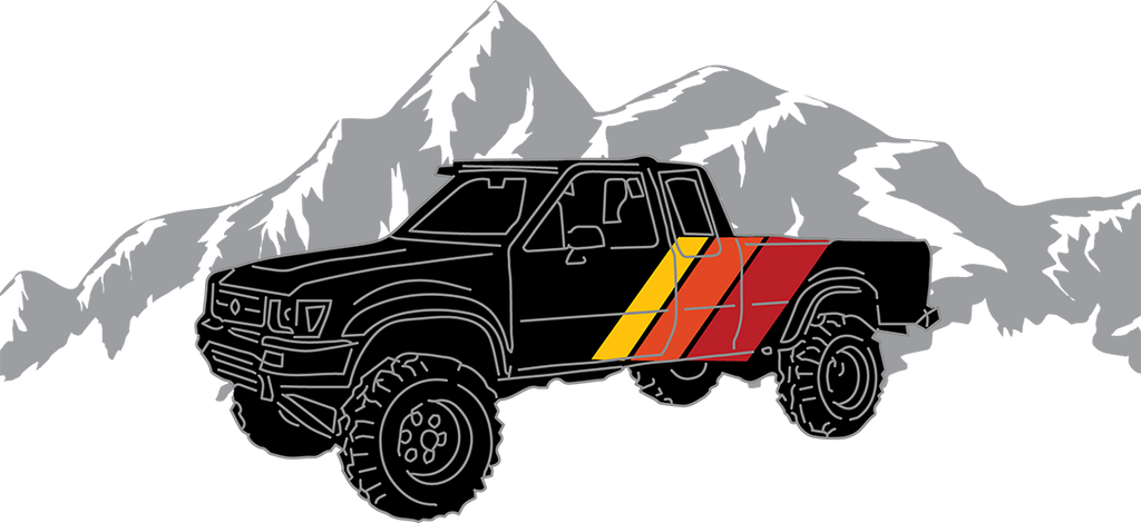 Retro Toyota Truck Tumbler — Vintage Stripes & Mountain Vibes (20oz)