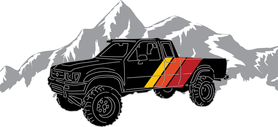 Retro Toyota Truck Tumbler — Vintage Stripes & Mountain Vibes (20oz)