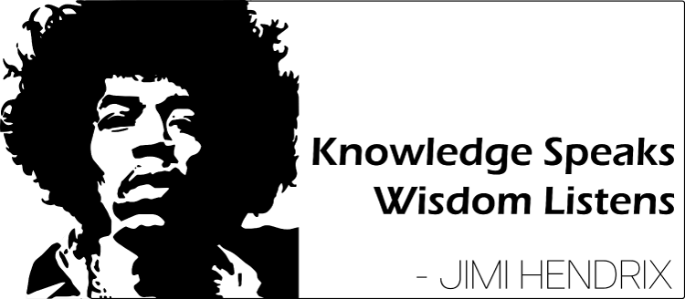 Jimi Hendrix 20oz Tumbler — “Knowledge Speaks, Wisdom Listens” Quote