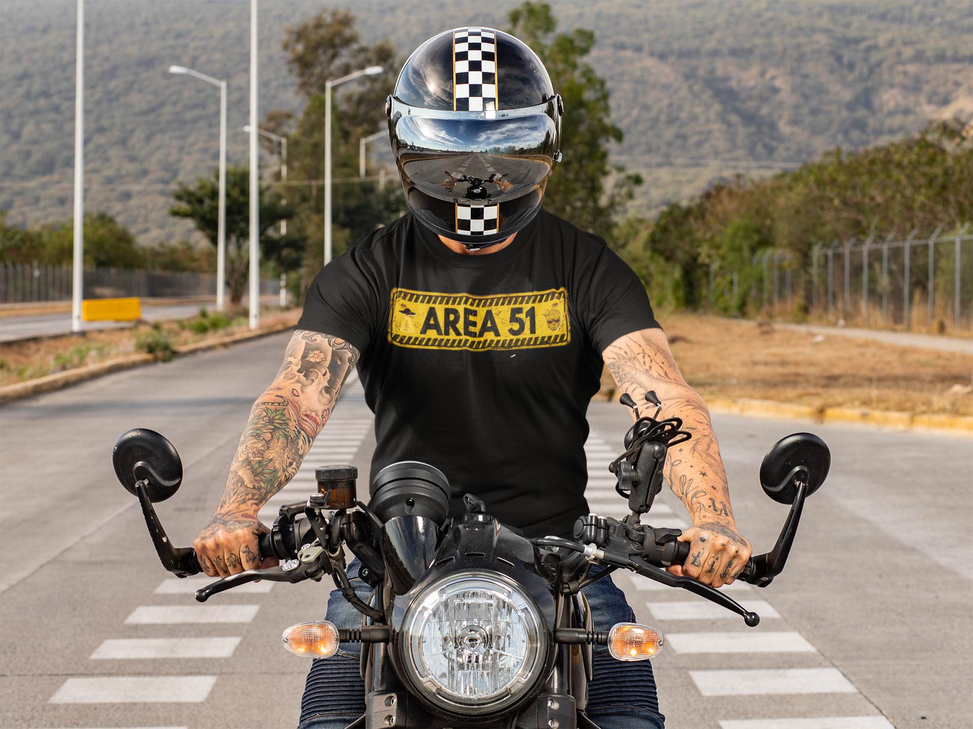 Area 51 Distressed Alien Sign Graphic Tee – Vintage Sci-Fi UFO Shirt