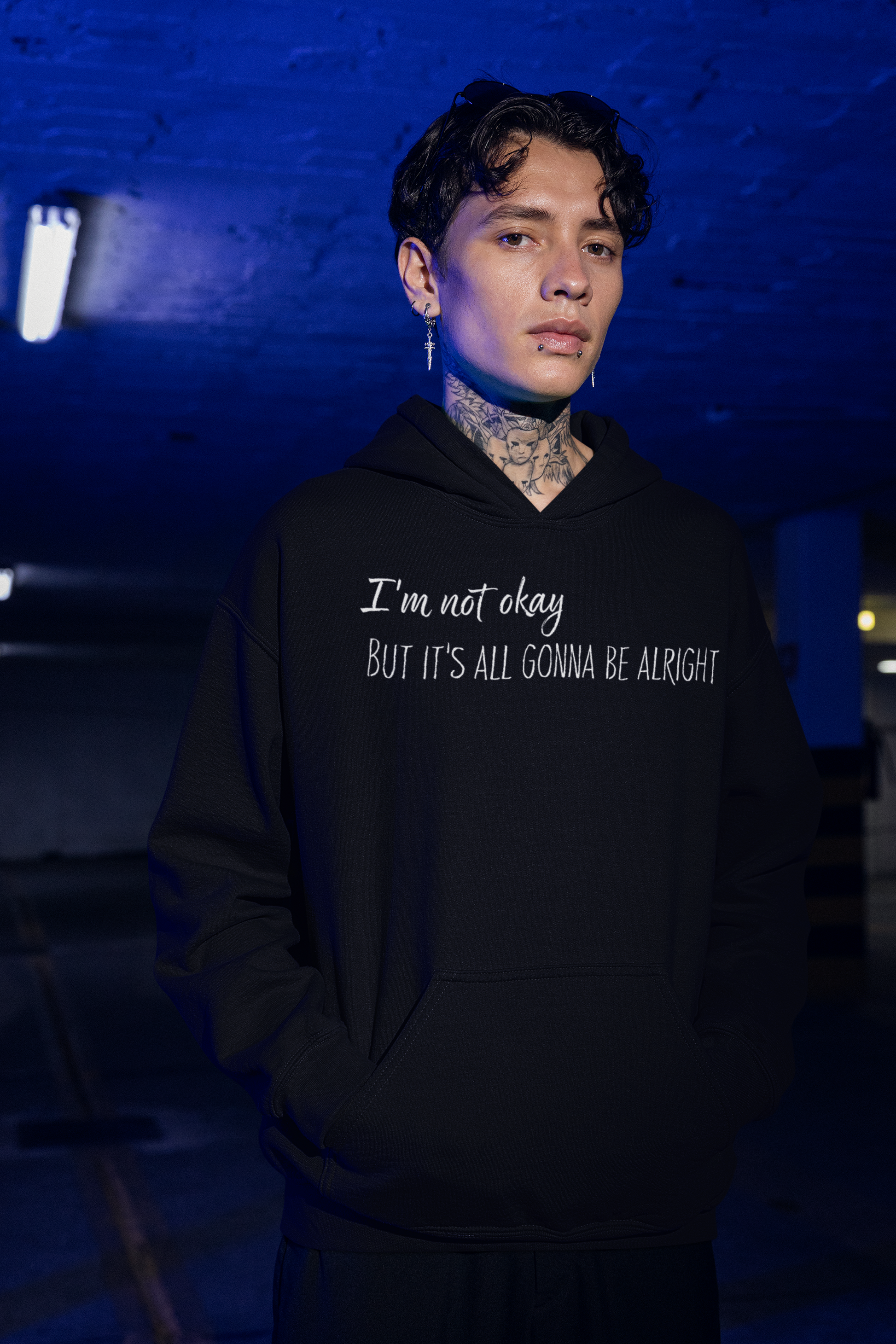 I’m Not Okay – But It’s All Gonna Be Alright | Cozy Graphic Hoodie