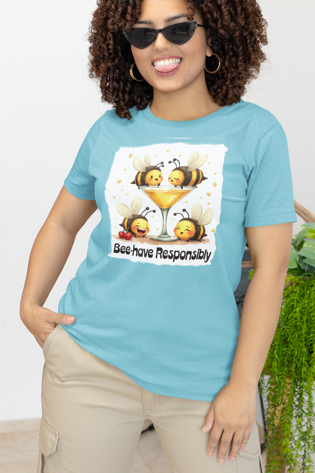 Bee-have Responsibly – Funny Bee Cocktail Shirt