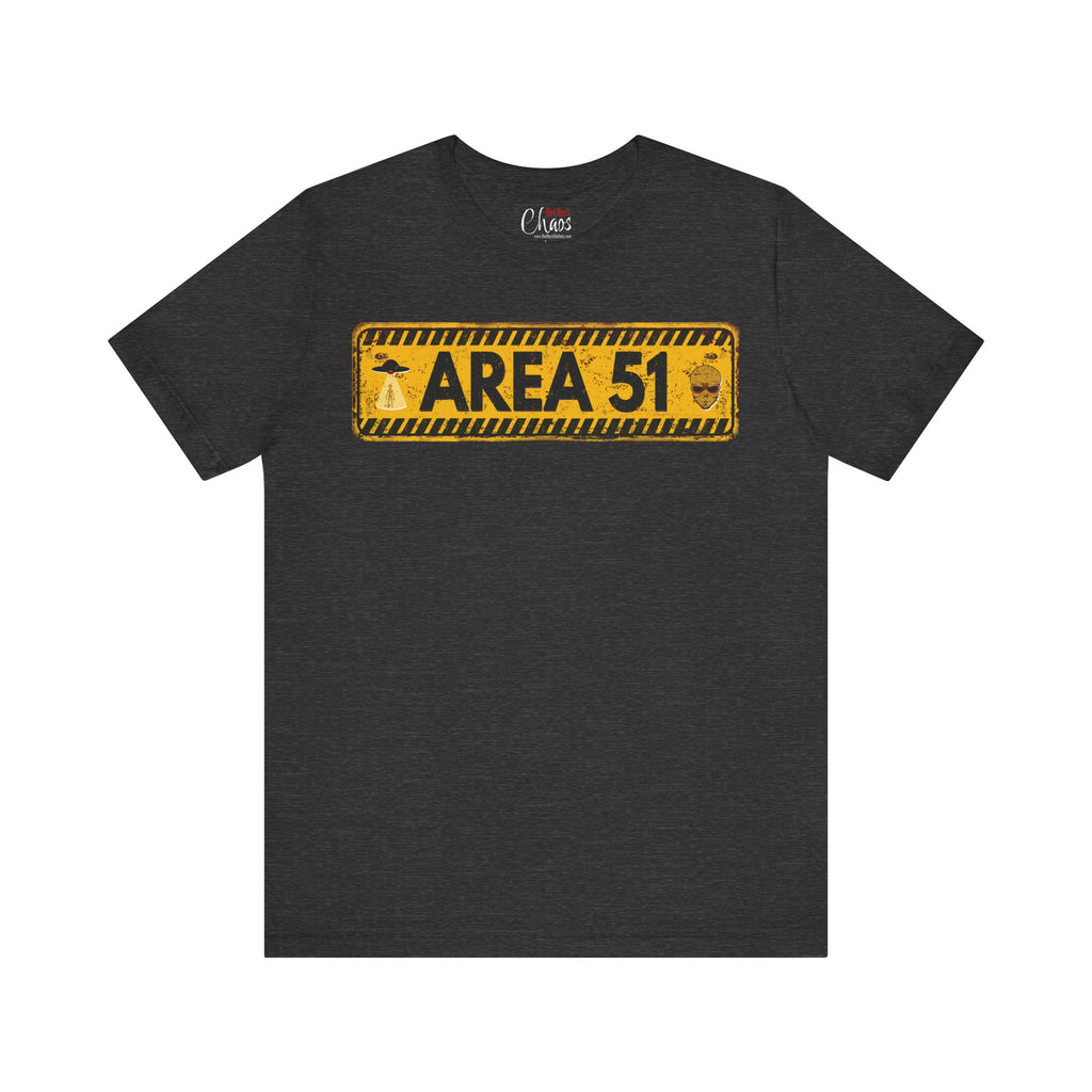 Area 51 Distressed Alien Sign Graphic Tee – Vintage Sci-Fi UFO Shirt