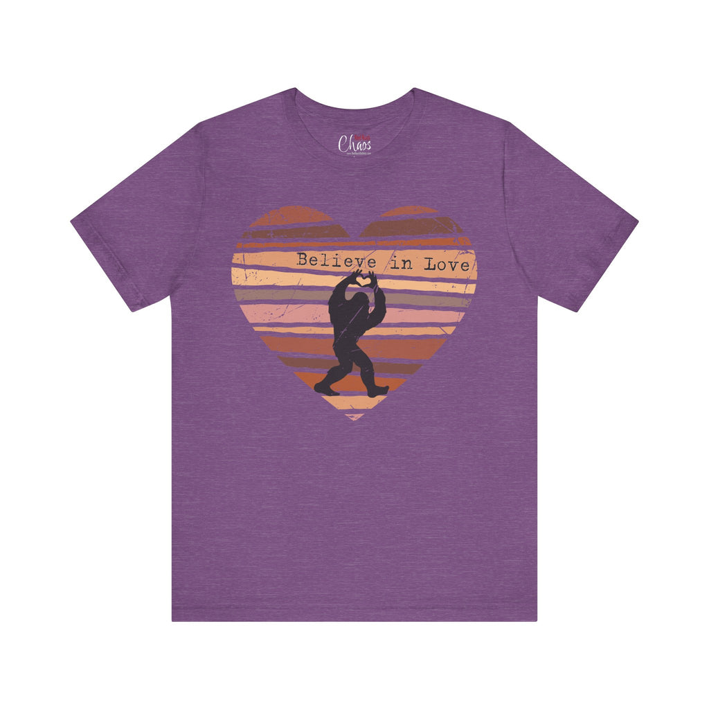 Believe in Love Bigfoot Retro Heart