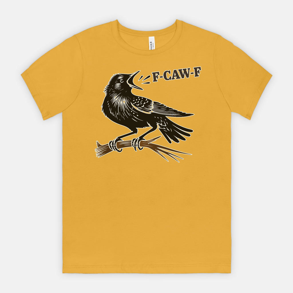 F-CAW-F Crow on Branch Funny Edgy Bird Shirt