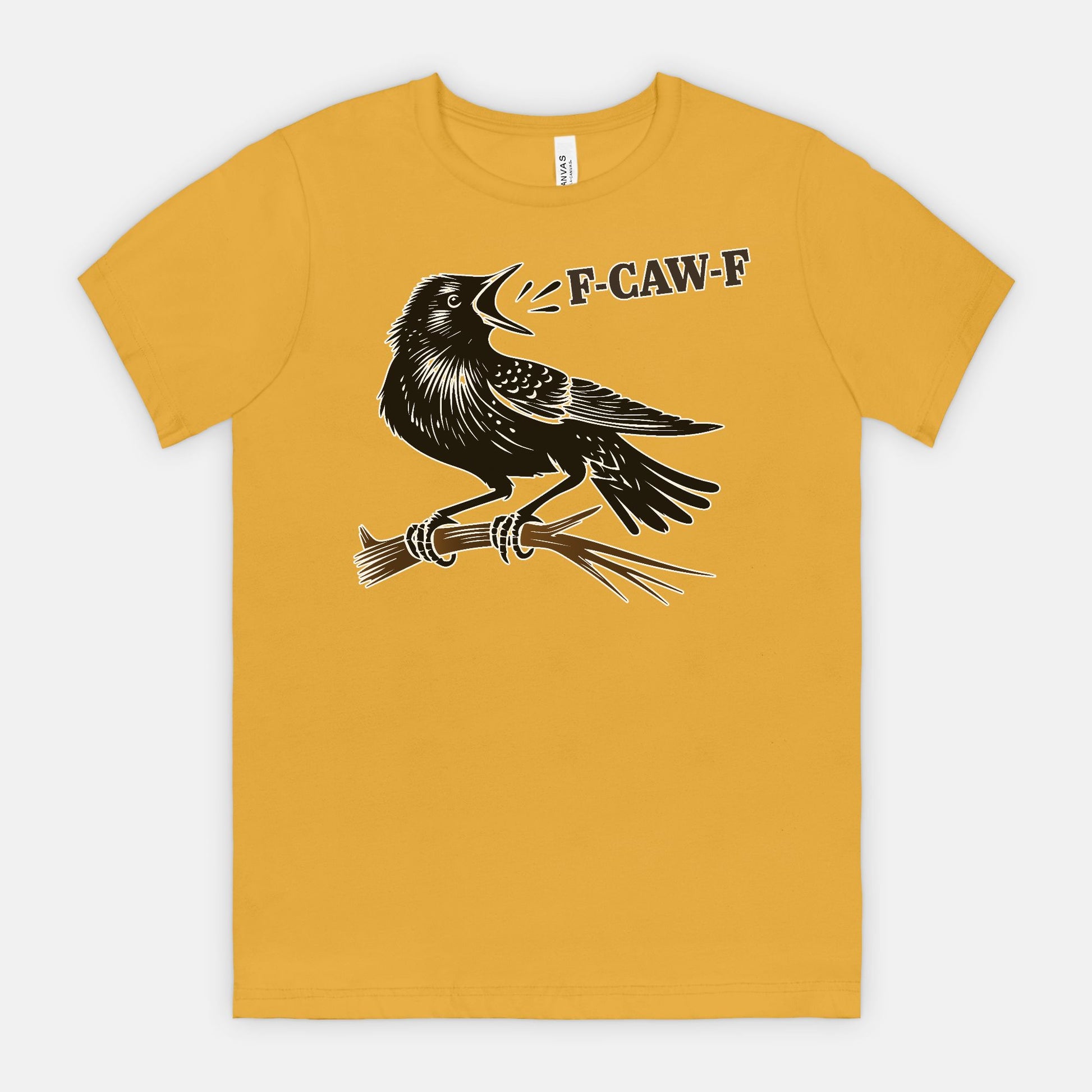 F-CAW-F Crow on Branch Funny Edgy Bird Shirt