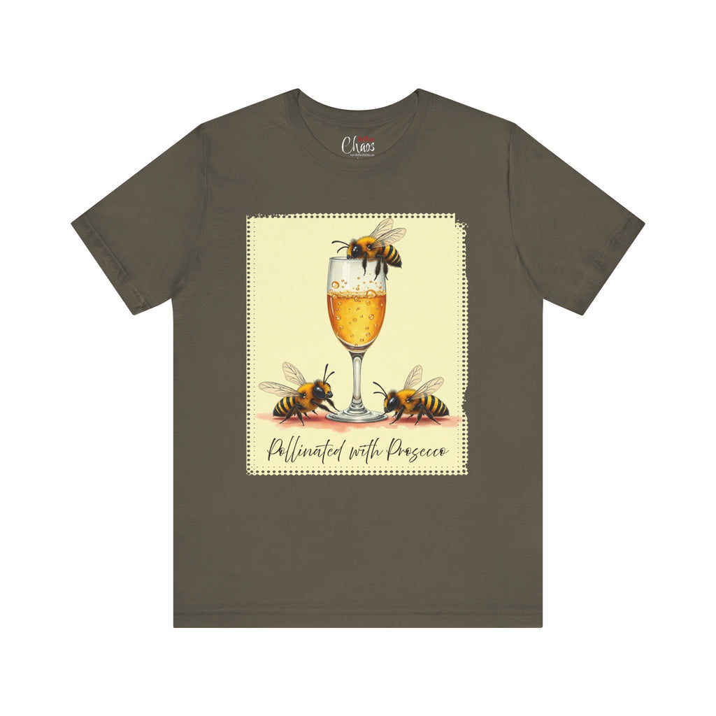 Pollinated with Prosecco – Cute Funny Bee Pun Tee