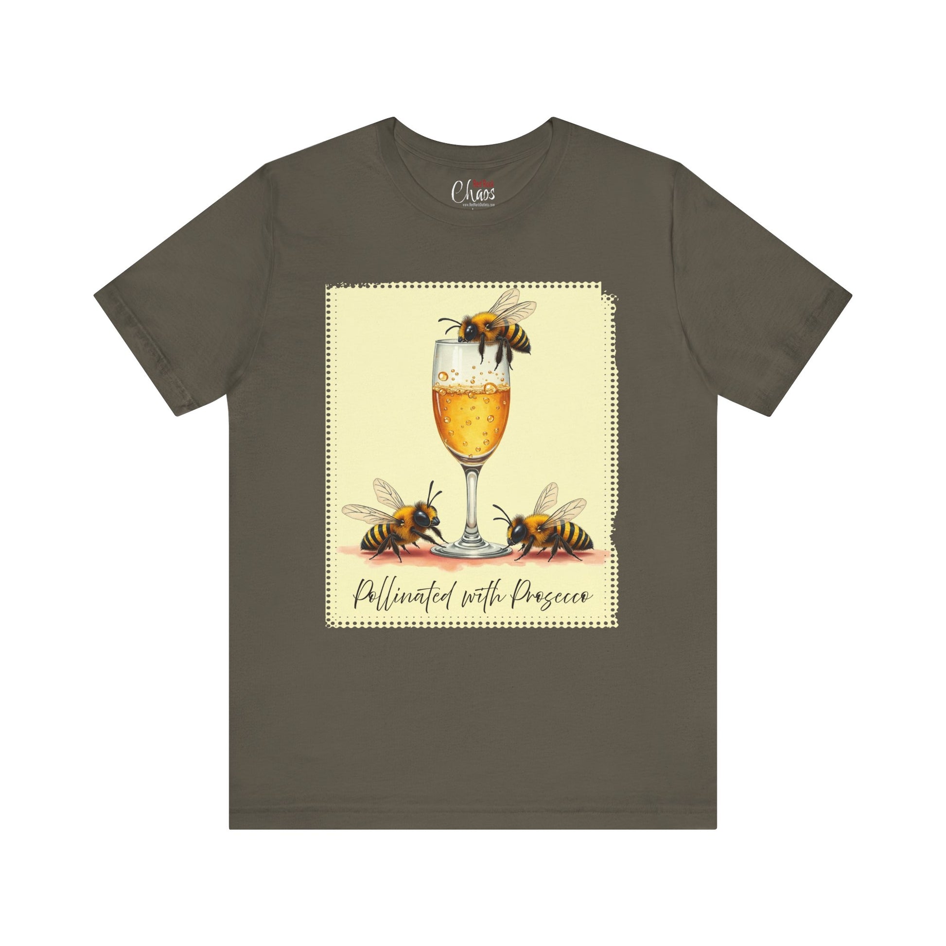 Pollinated with Prosecco – Cute Funny Bee Pun Tee
