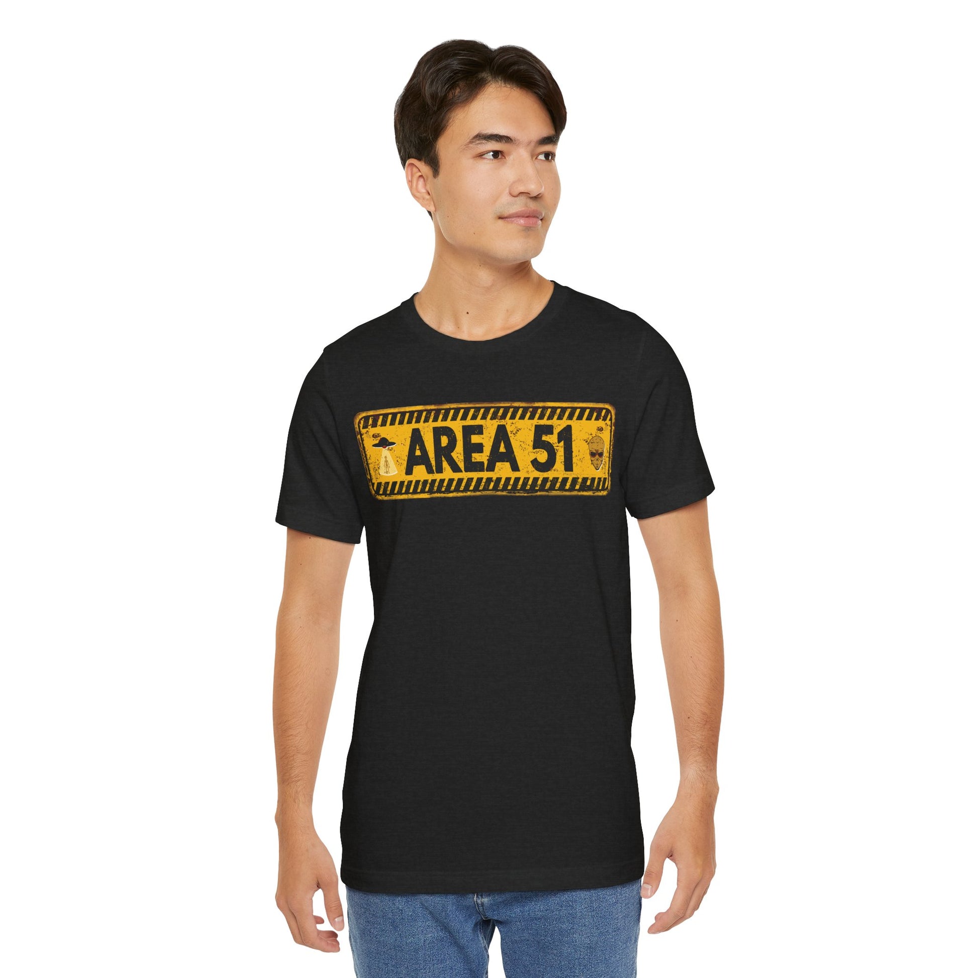 Area 51 Distressed Alien Sign Graphic Tee – Vintage Sci-Fi UFO Shirt