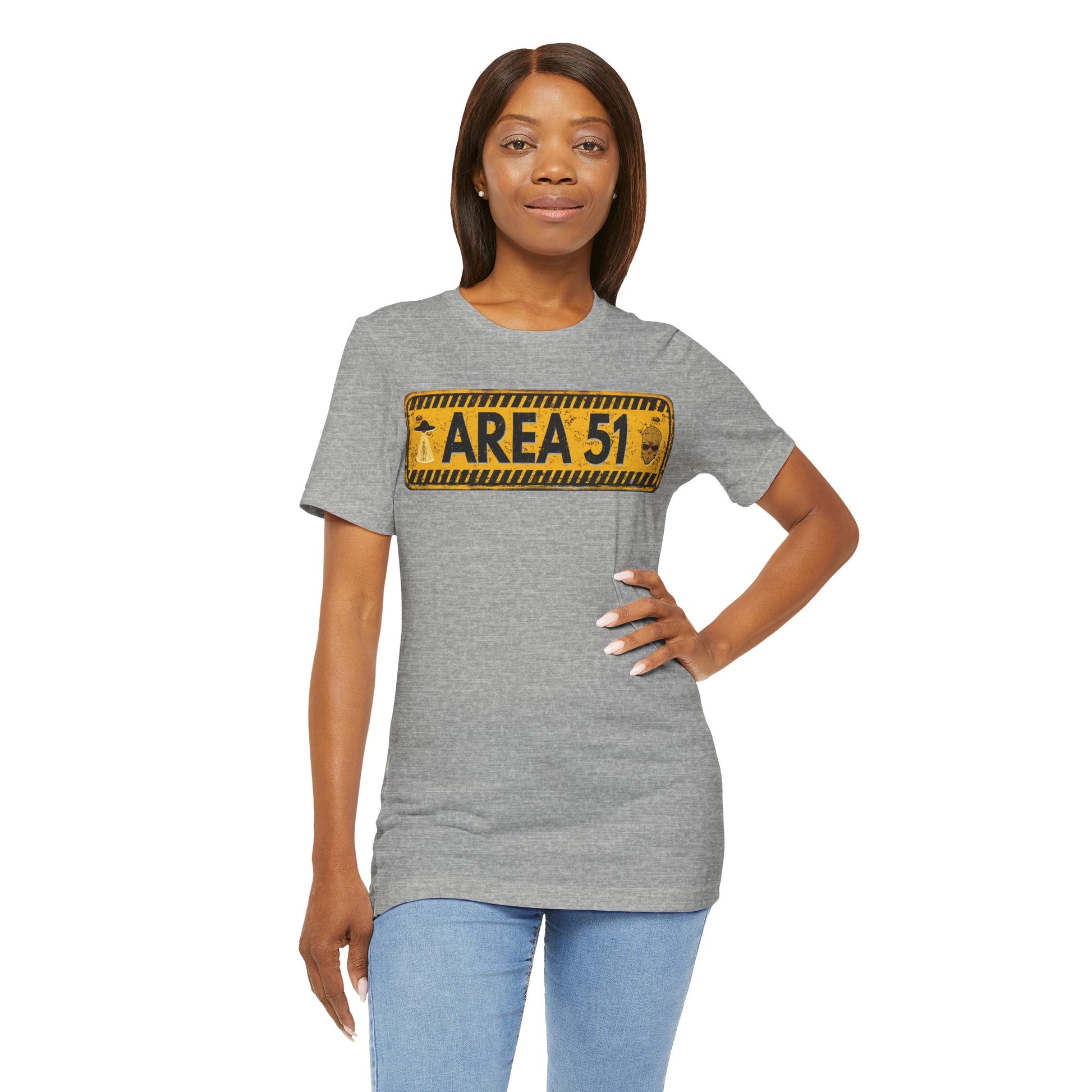 Area 51 Distressed Alien Sign Graphic Tee – Vintage Sci-Fi UFO Shirt