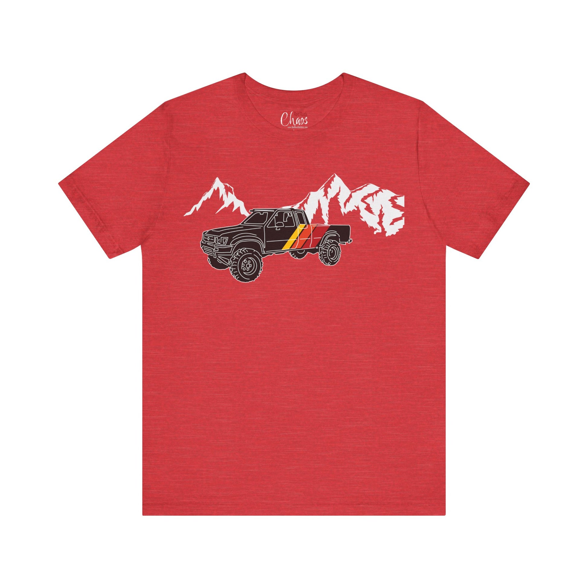 Retro Black Toyota Truck with Mountains