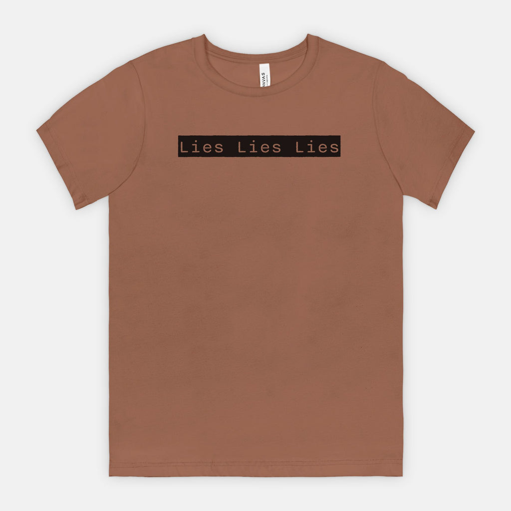 Lies Lies Lies Black Box T-Shirt — Bold Minimalist Statement Tee